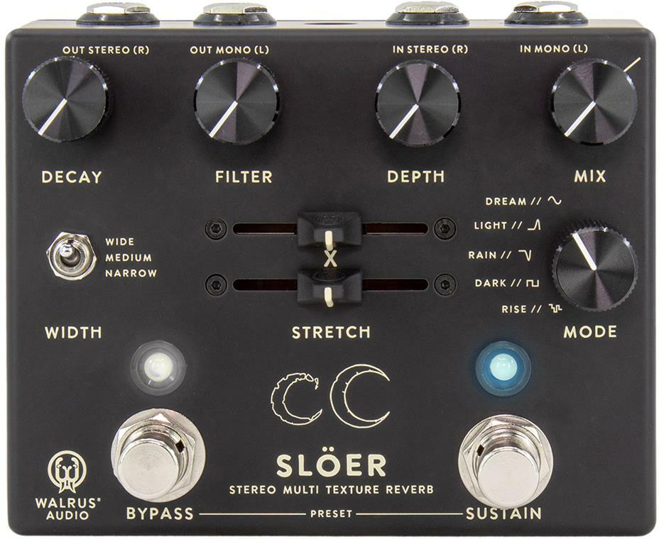 Walrus Sloer Stereo Ambient Reverb Black - Reverb/Delay/Echo Effektpedal - Main picture