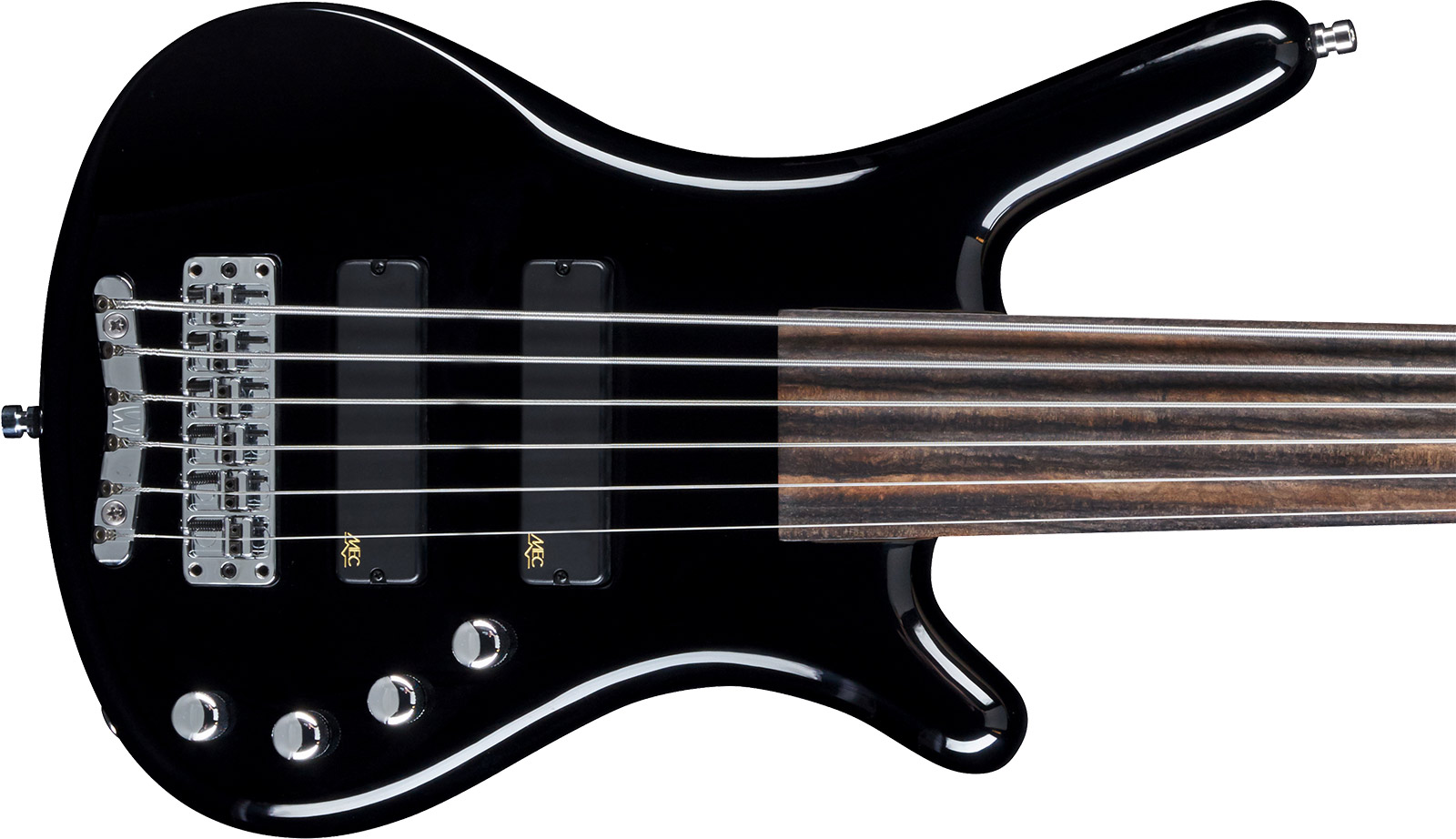 Warwick Corvette Basic Fretless 6c Rockbass Active Ebo - Solid Black - Solidbody E-bass - Variation 1