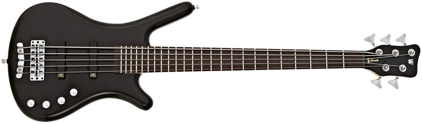 Warwick Corvette Basic 5c Rockbass Active Wen - Solid Black - Solidbody E-bass - Main picture