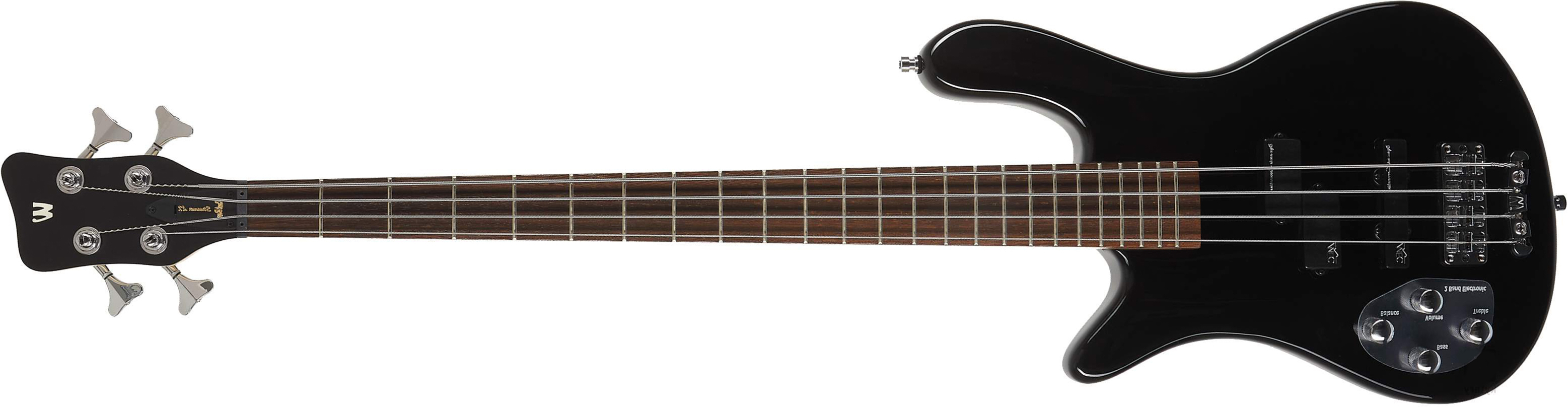 Warwick Streamer Lx4 Lh Rockbass Gaucher Active Wen - Solid Black - Solidbody E-bass - Main picture