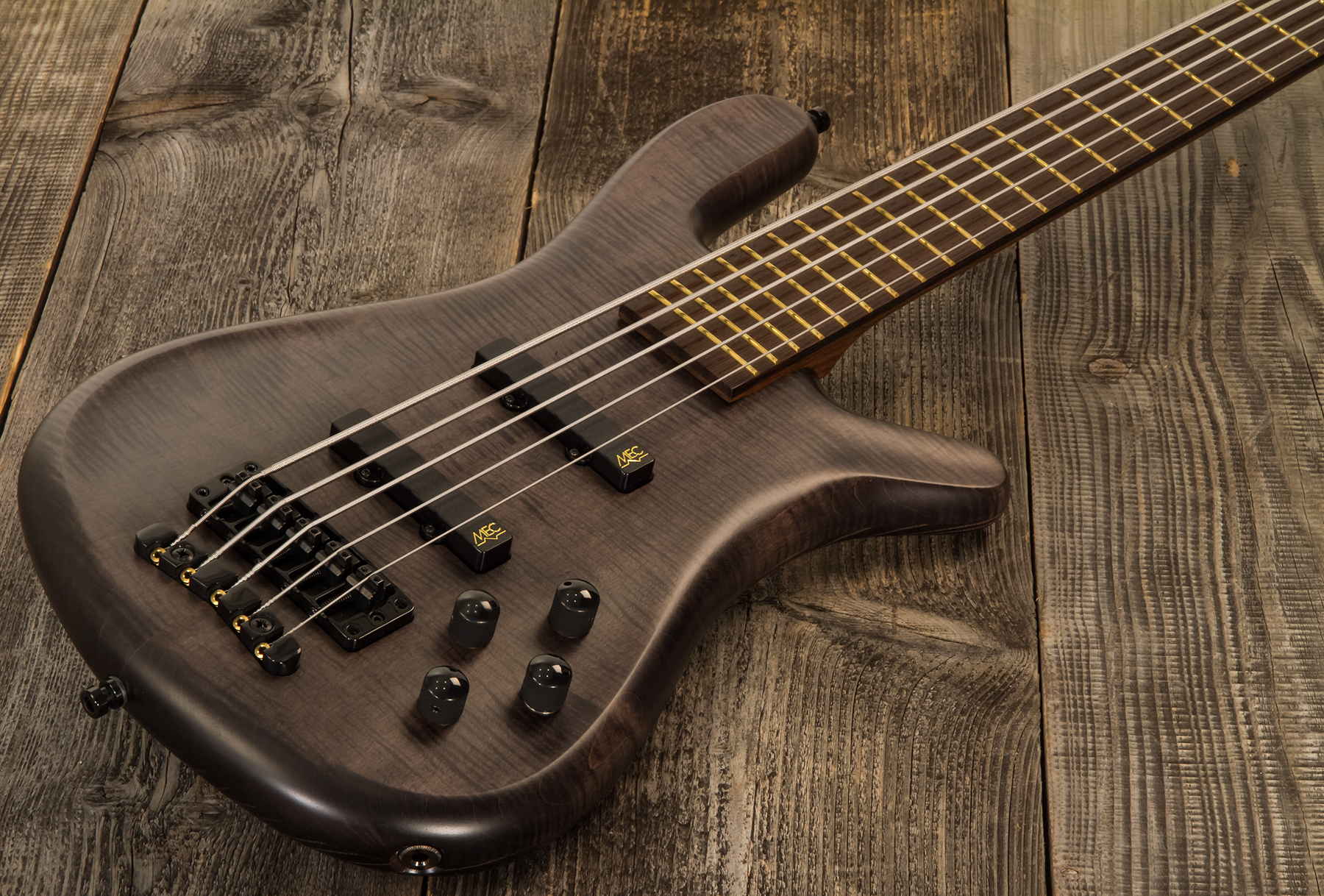 Warwick Streamer Lx5 Pro Gps 5c Active Wen - Maple Nirvana Black Satin - Solidbody E-bass - Variation 3