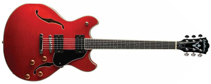 Washburn Hb30wr Hollowbody Hh Ht Rw - Wine Red - Semi-Hollow E-Gitarre - Main picture