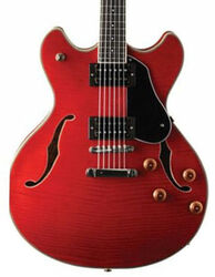 Semi-hollow e-gitarre Washburn                       Hollowbody Series HB30WR - Wine red