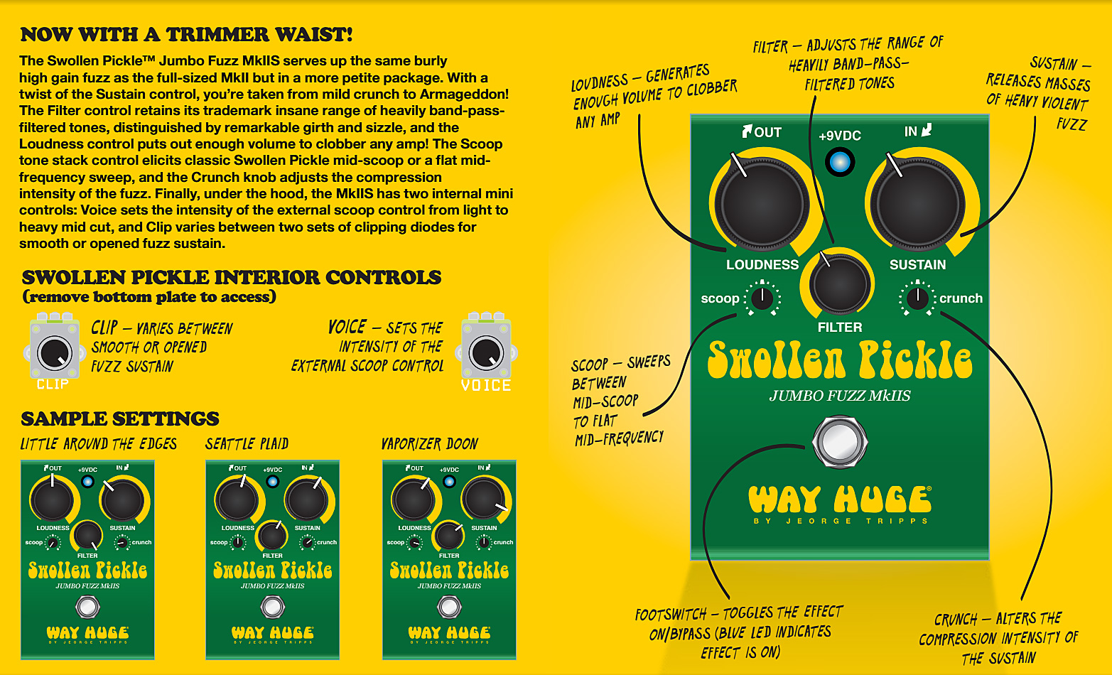 Way Huge Swollen Pickle Jumbo Fuzz Mkiis Whe401s - Overdrive/Distortion/Fuzz Effektpedal - Variation 1