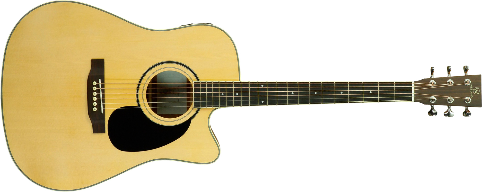 Wesland Dr300-ce-nat Dreadnought Cw Epicea Acajou Tec - Natural - Folk-Gitarre - Main picture