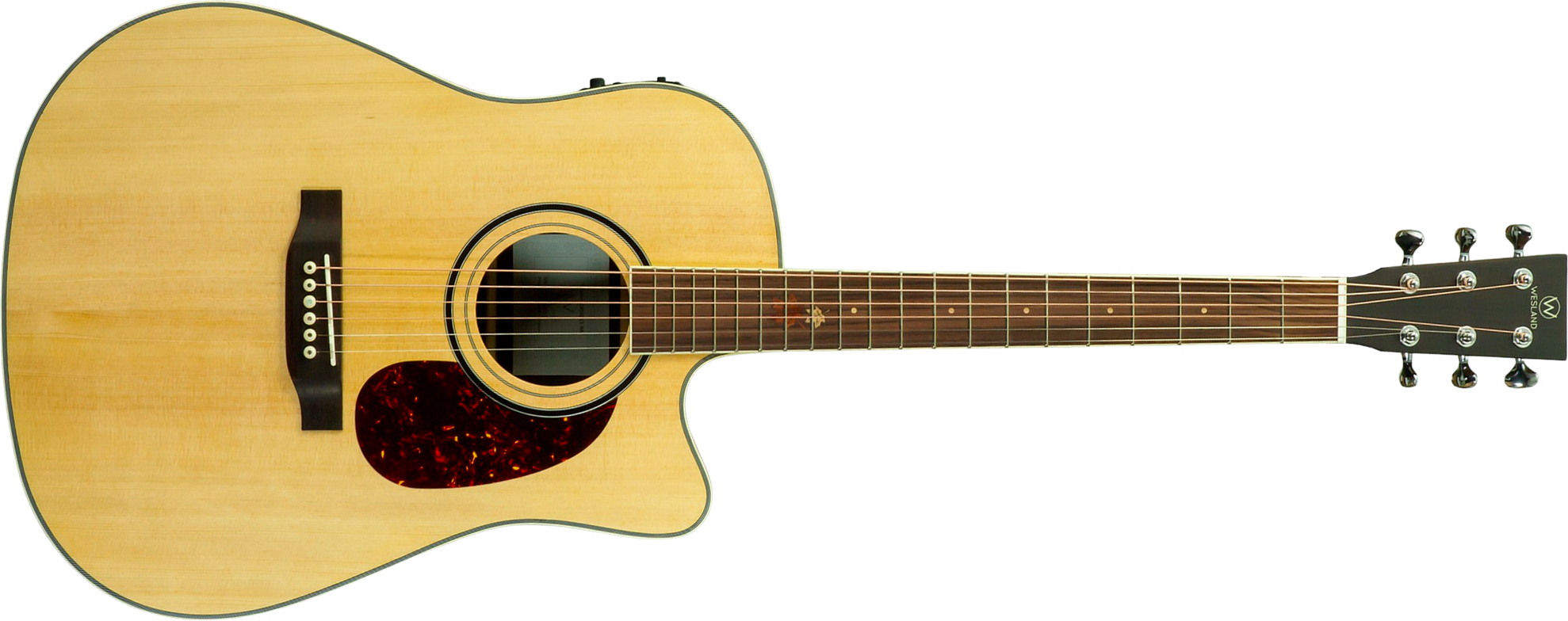 Wesland Dr500-ce-nat Dreadnought Cw Epicea Palissandre Rw - Natural - Folk-Gitarre - Main picture