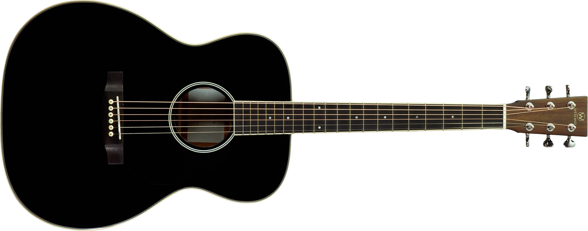 Wesland Om300-bk Om Epicea Acajou Rw - Black - Folk-Gitarre - Main picture