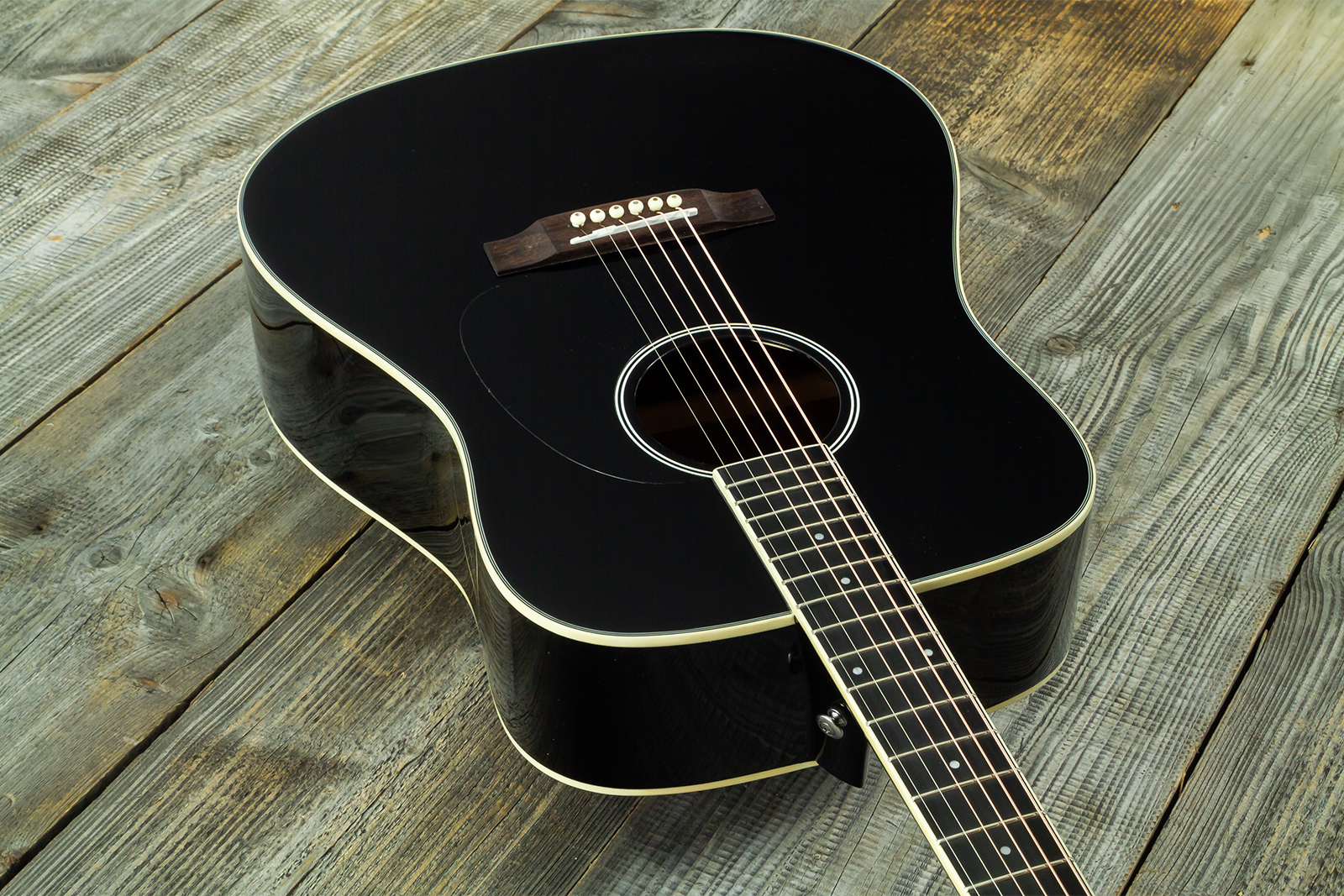 Wesland Dr300-ce-bk Dreadnought Epicea Acajou Rw - Black - Folk-Gitarre - Variation 2