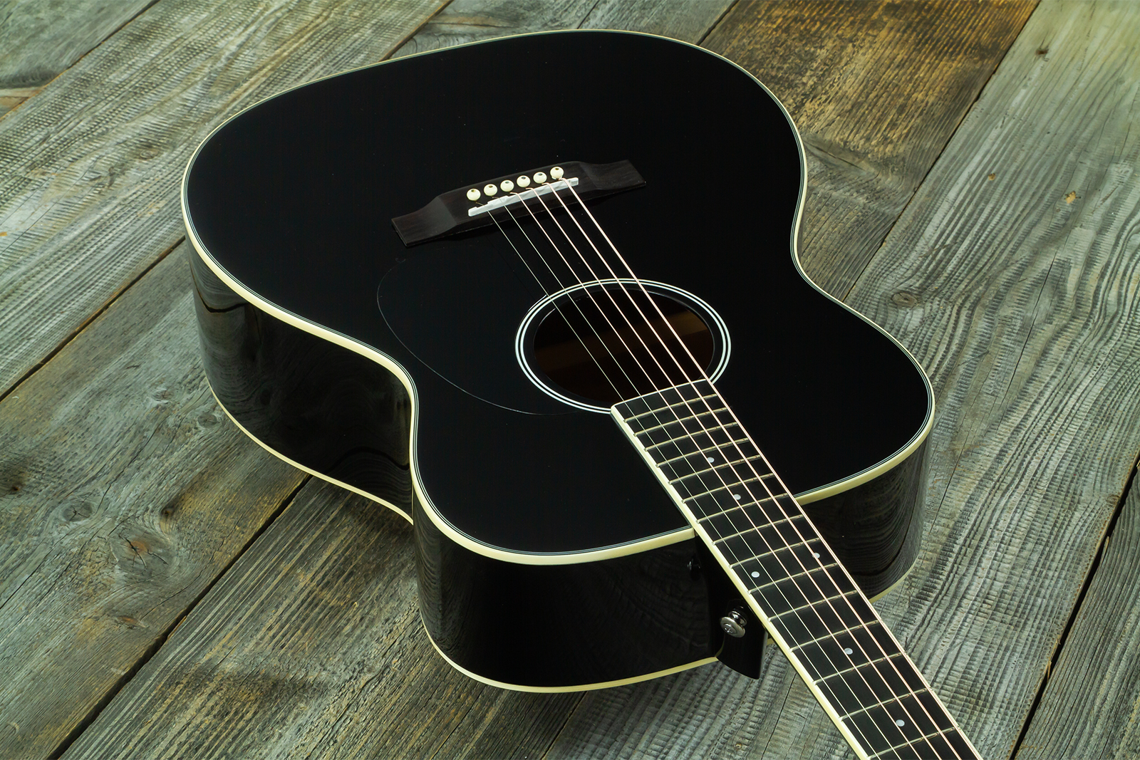 Wesland Om300-bk Om Epicea Acajou Rw - Black - Folk-Gitarre - Variation 2