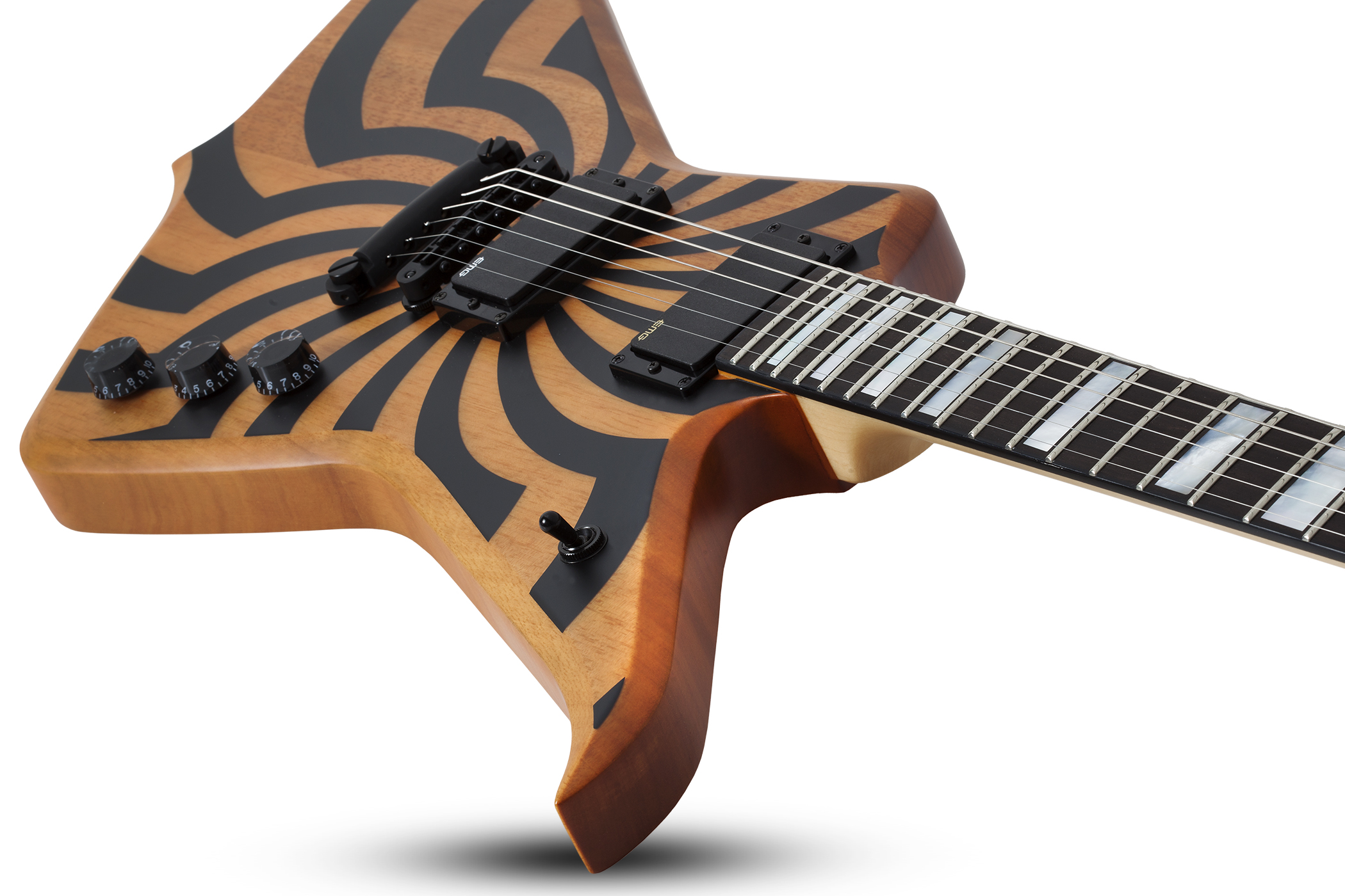 Wylde Audio Blood Eagle Hh Ht Eb - Satin Rawtop Buzzsaw - E-Gitarre aus Metall - Variation 2