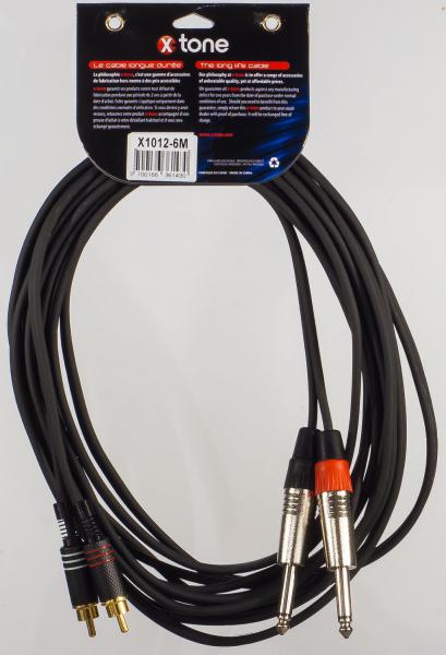 Kabel X-tone X1012-6M - 2 Jack(M) 6,35 mono / 2 RCA(M)
