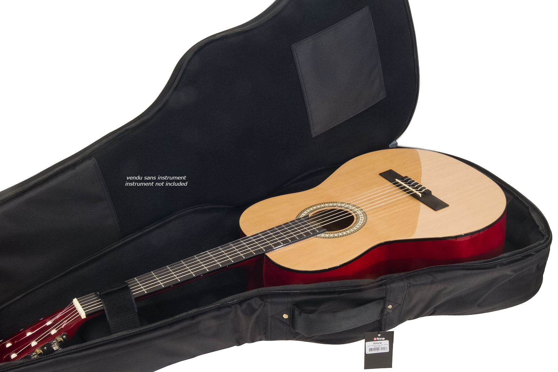 X-tone 2020 Cla44-bk Light Deluxe Classical 4/4 Guitar Bag Black (2082) - Konzertgitarrentasche - Variation 5