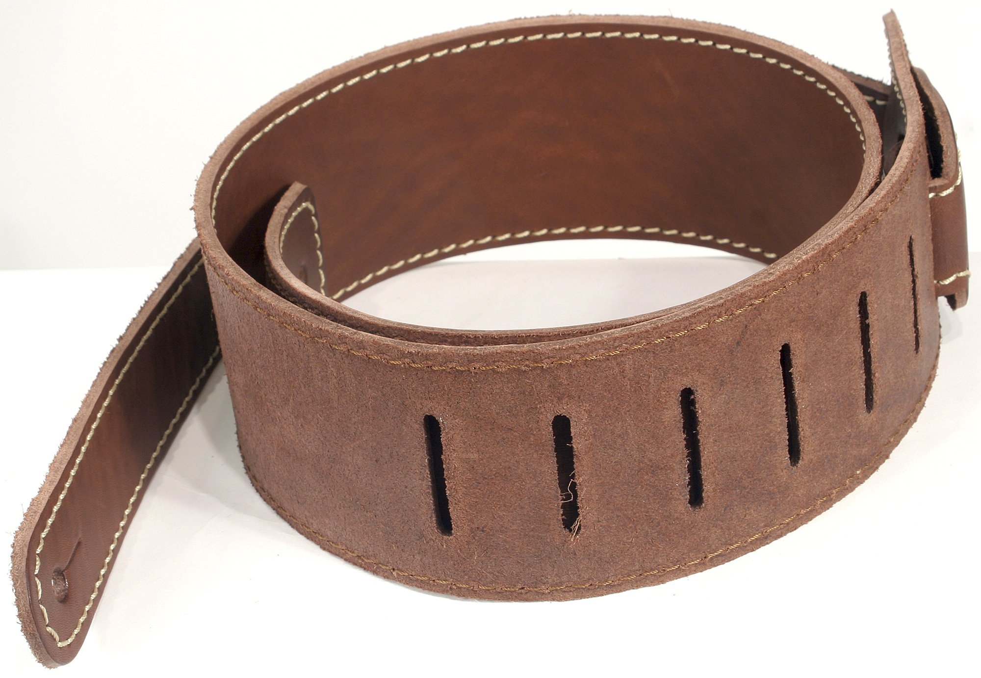 X-tone Xg 3151 Classic Leather Guitar Strap Cuir 6.5cm Brown - Gitarrengurt - Variation 2