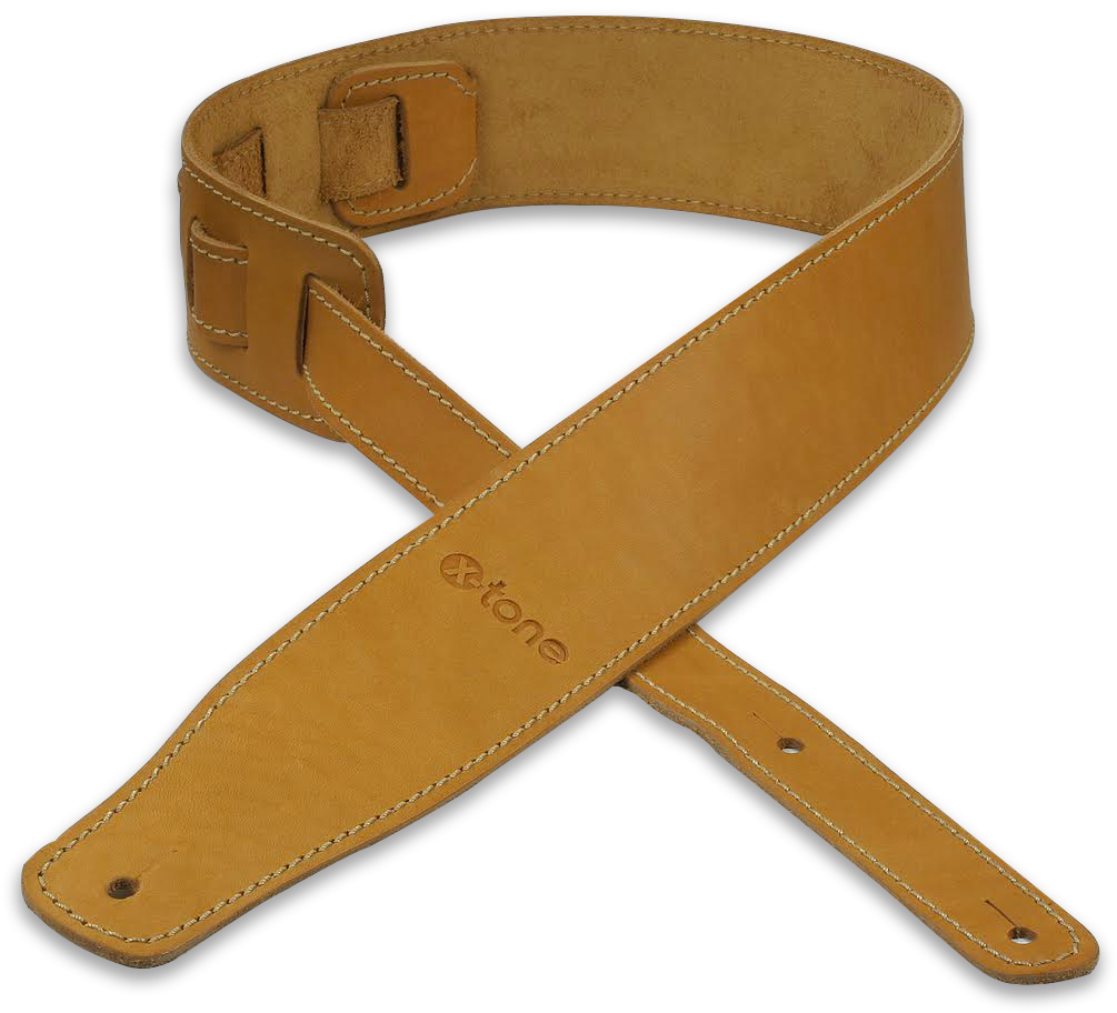 X-tone Xg 3150 Classic Leather Guitar Strap Cuir 6.5cm Brownstone Caramel - Gitarrengurt - Variation 3