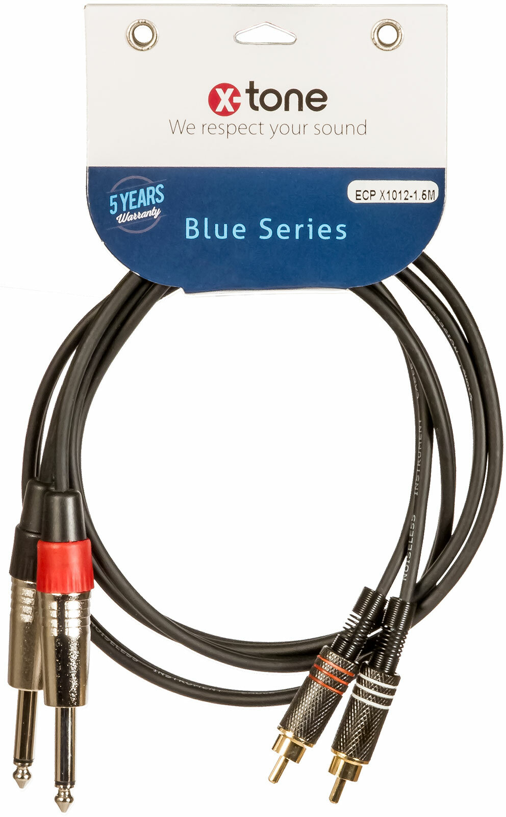 X-tone 2 Jack / 2 Rca 3m Blue Series (x1012-3m) - Kabel - Main picture