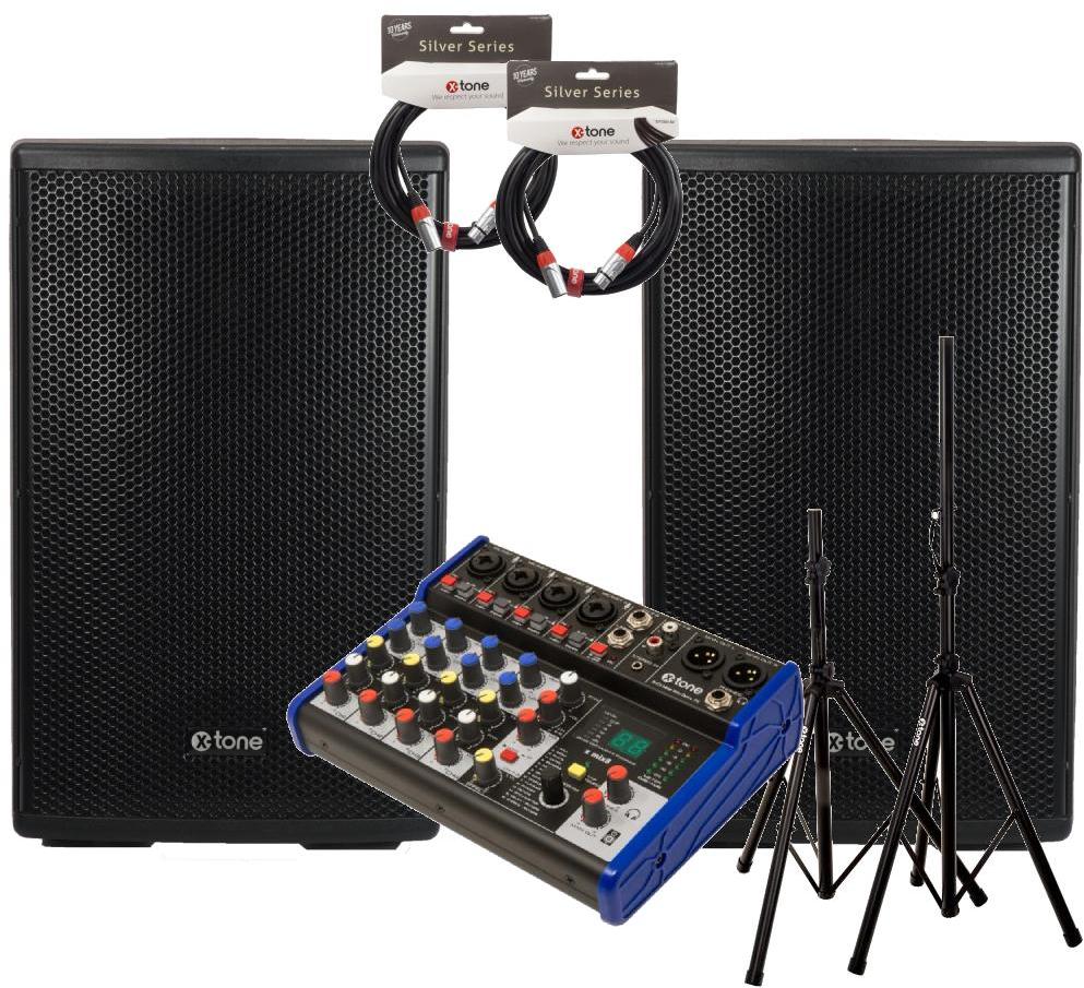 Komplettes pa system set X-tone 2 x XTS-10 + XH 6310 + X MIX8 Dsp + 2 x X2001-6M