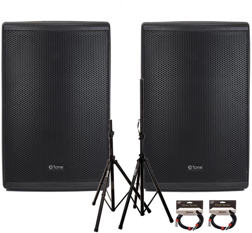 Komplettes pa system set X-tone 2 x XTS-12 + 2 x X2001-3M + XH 6310 Pied Enceinte Paire