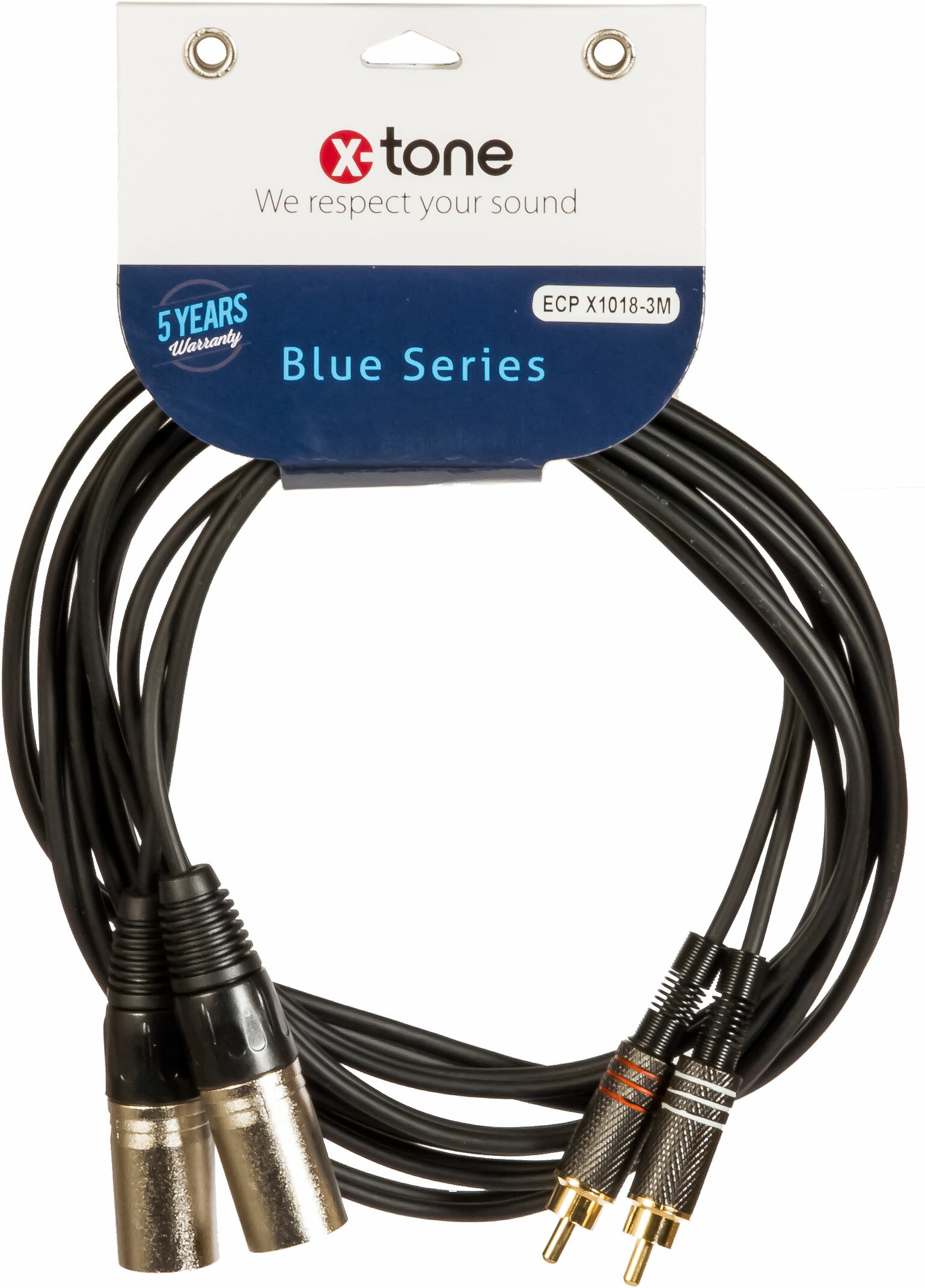 X-tone 2 Xlr(m) / 2 Rca 3m Blue Series (x1018-3m) - Kabel - Main picture