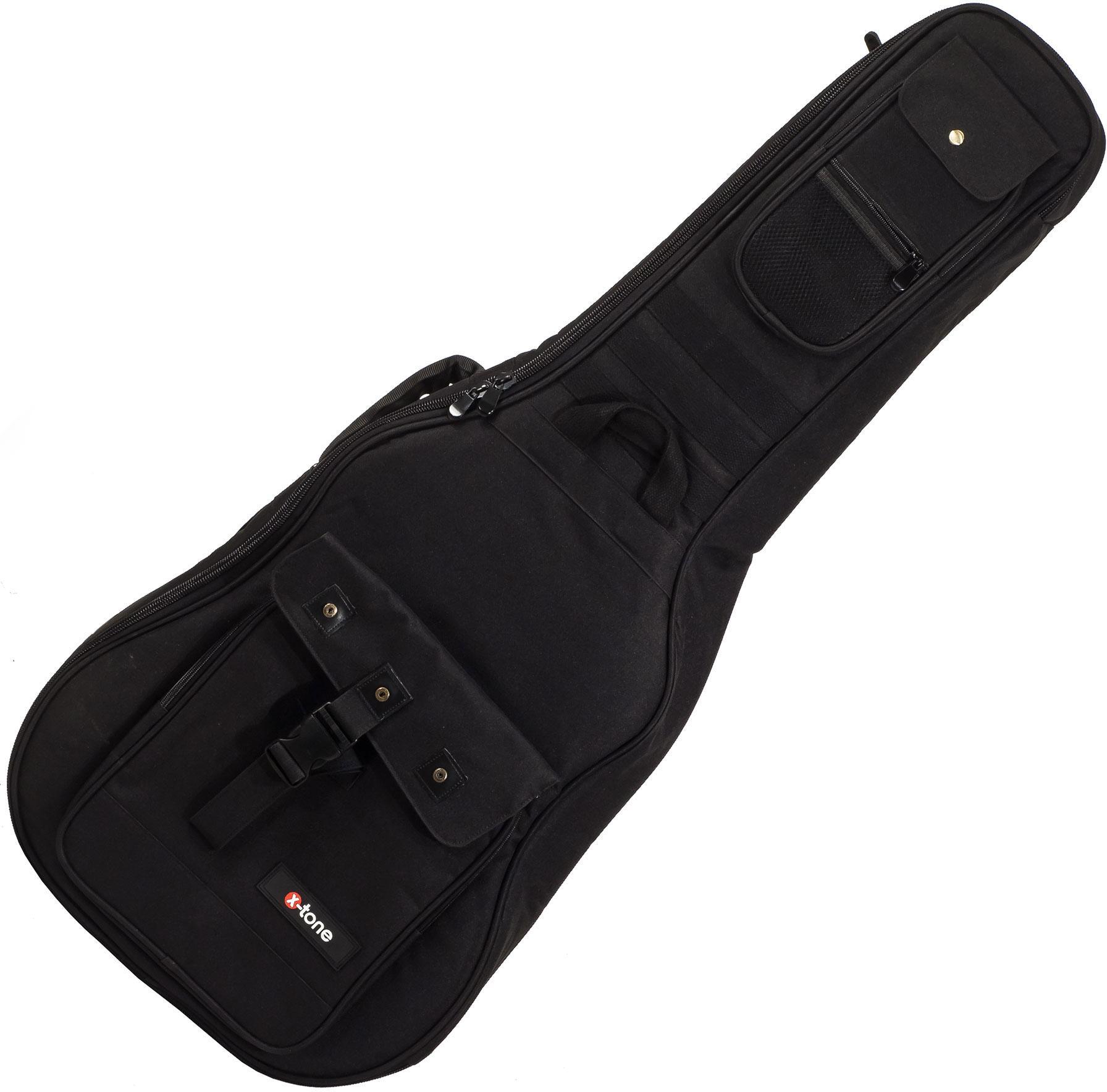 Westerngitarretasche X-tone Deluxe Nylon Folk Dreadnought Guitar Bag - Black