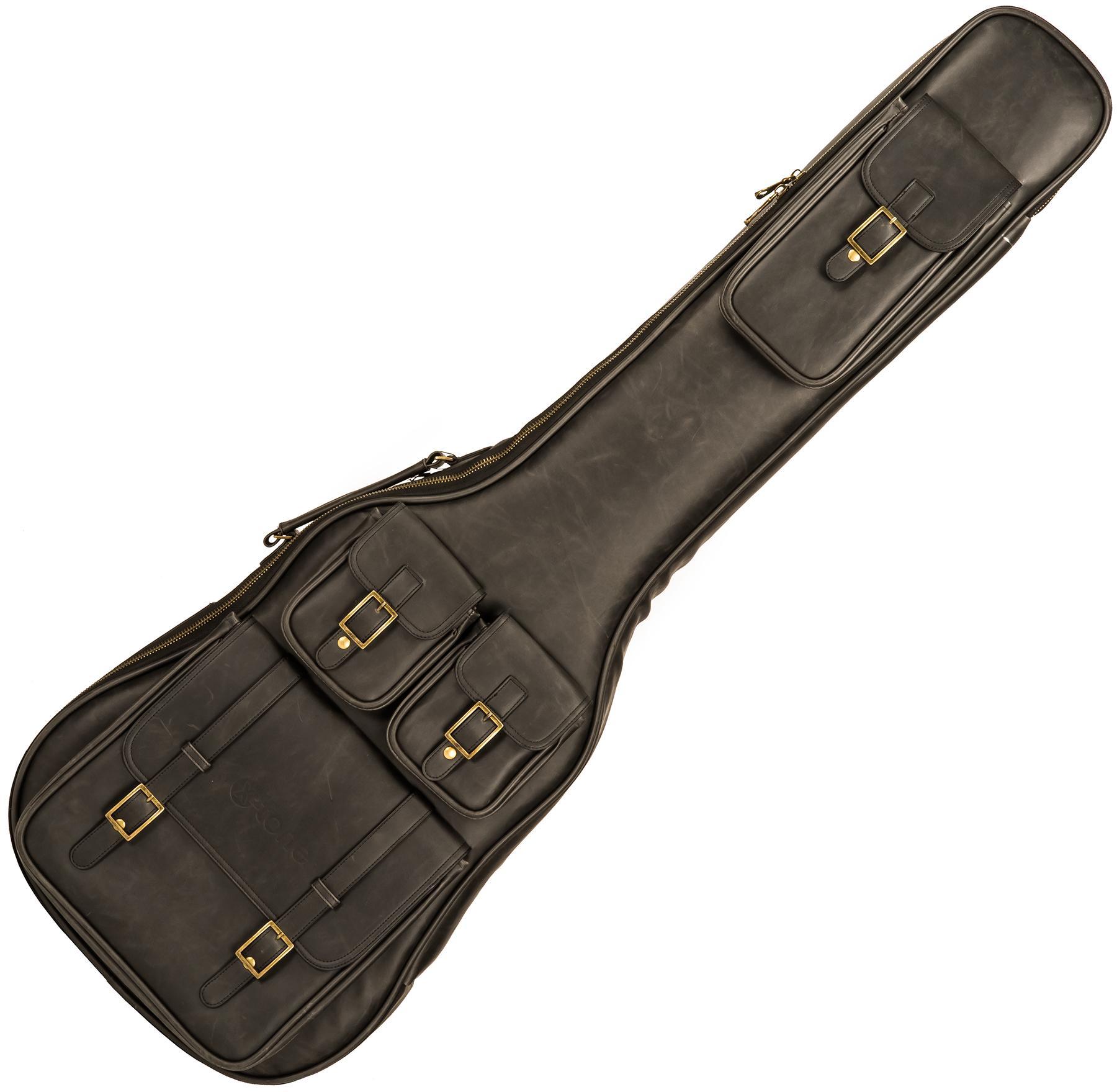 Tasche für e-bass X-tone 2035 BAS-MBK Deluxe Leather Electric Bass Bag - Matt Black