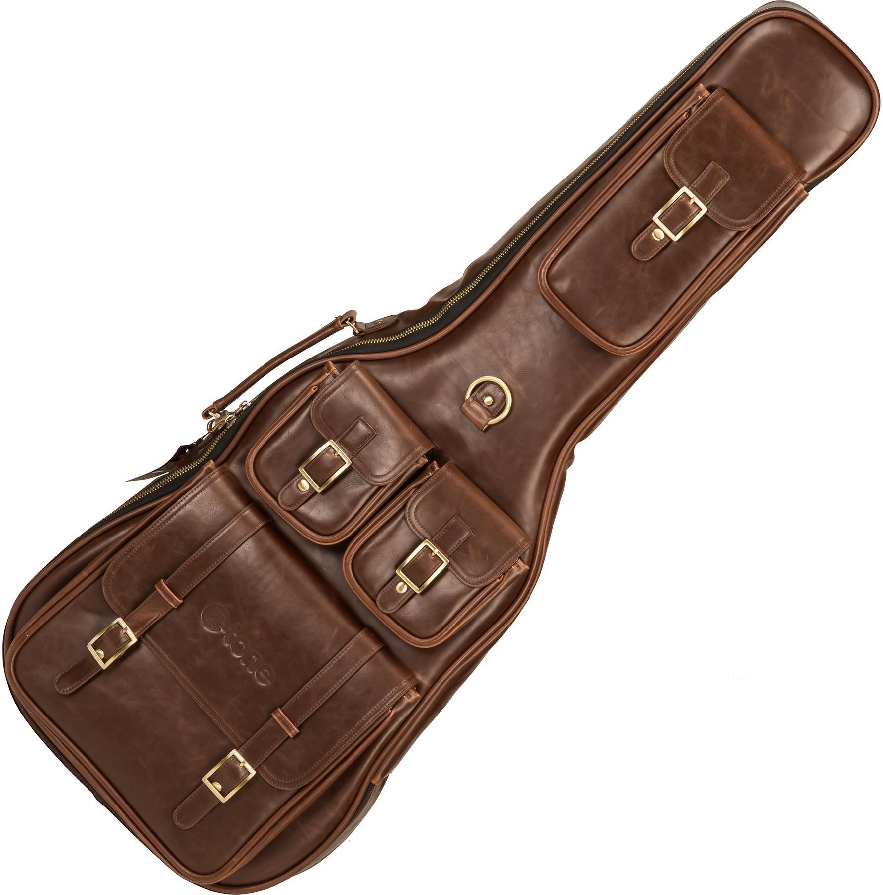 Tasche für e-gitarren X-tone 2035 Deluxe Leather Electric Guitar Bag - Brown