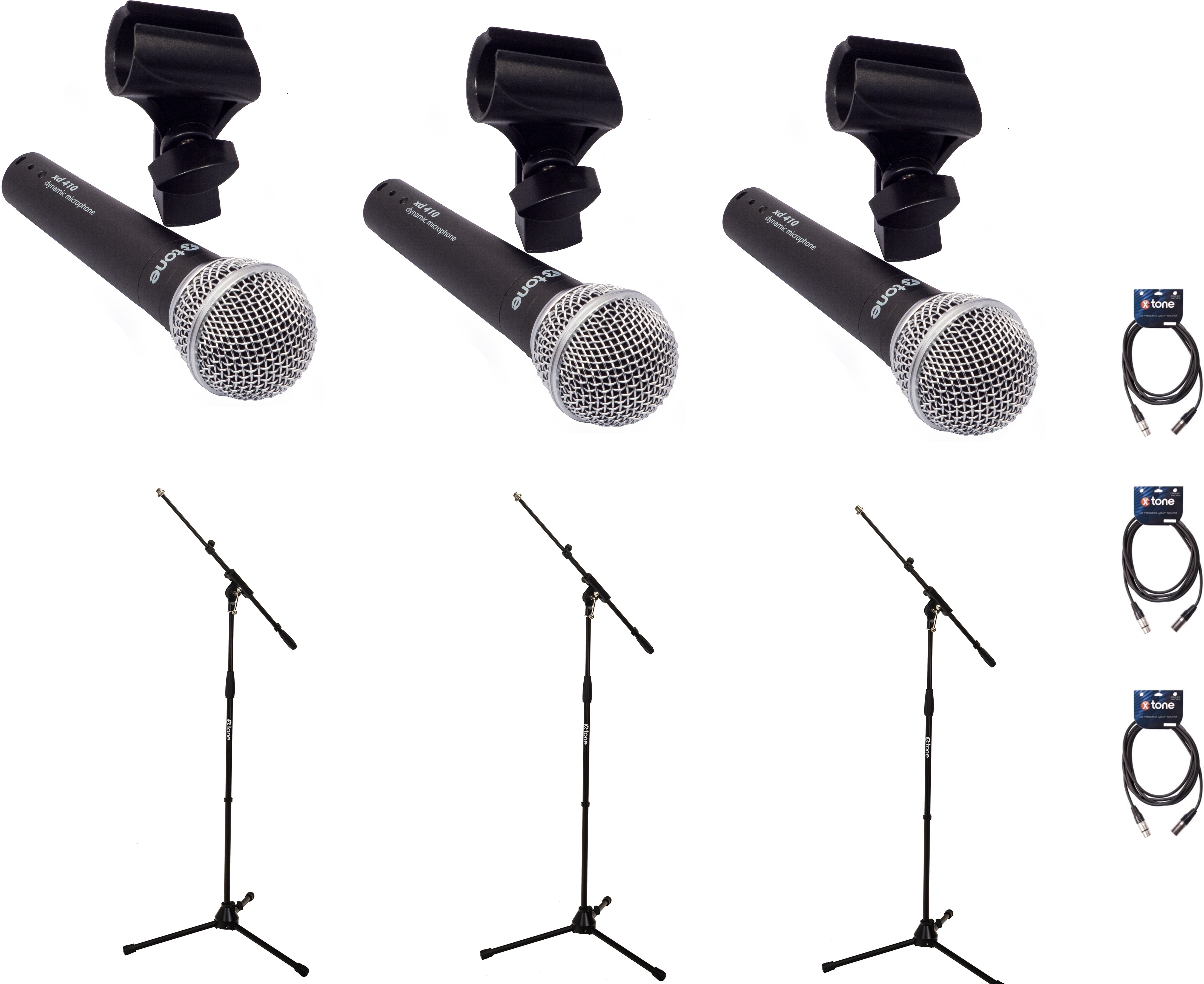 X-tone Bundle 3 Singers - Mikrofon Set mit Ständer - Main picture