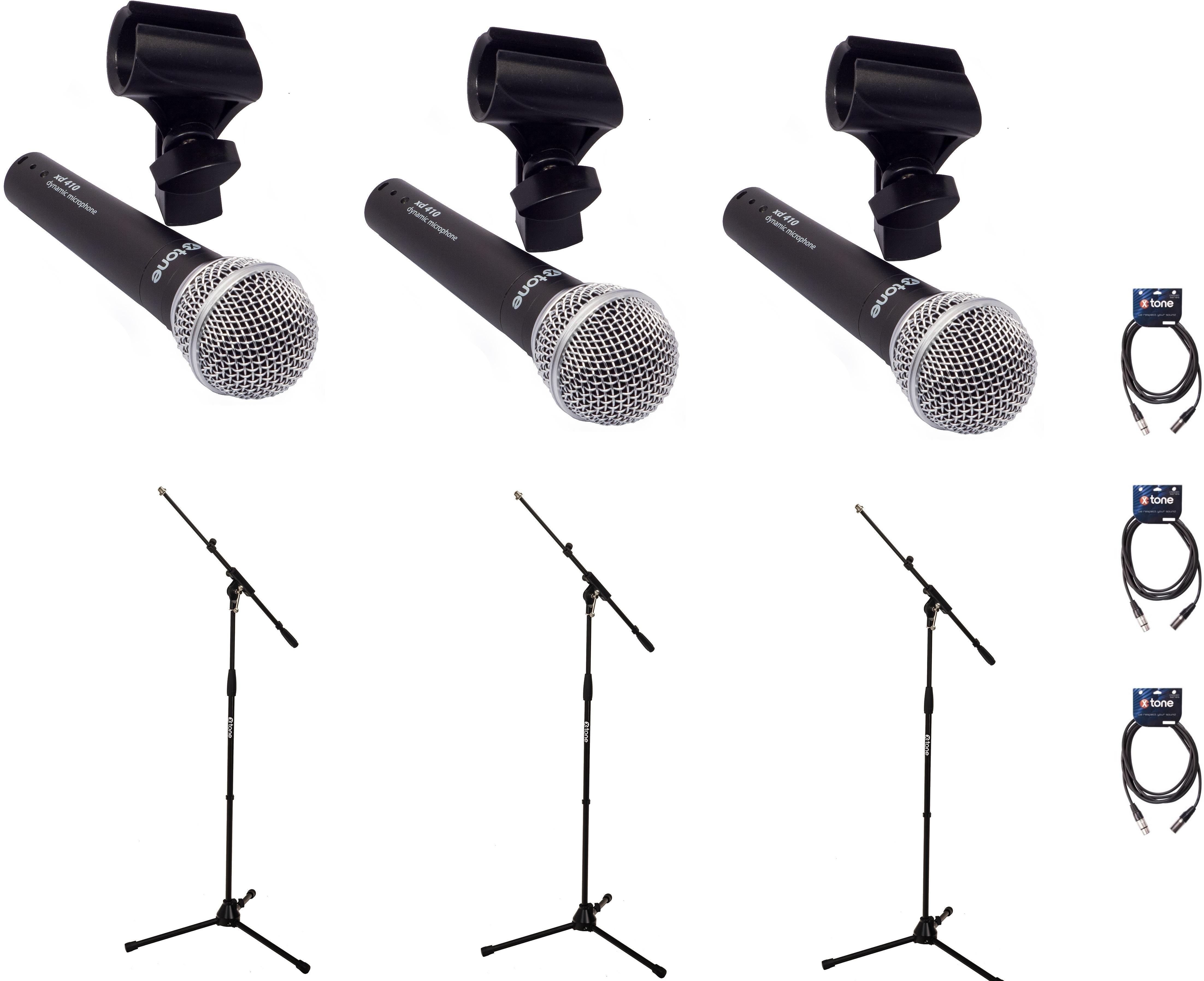 Mikrofon set mit ständer X-tone Bundle 3 Singers