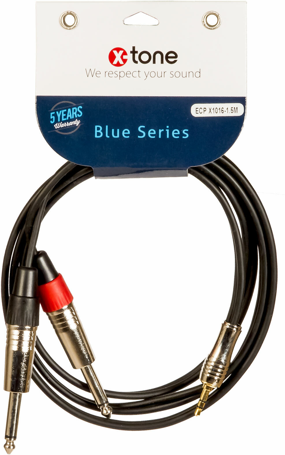 X-tone Mini Jack St / 2 Jack 1.5m Blue Series (x1016-1.5m) - Kabel - Main picture