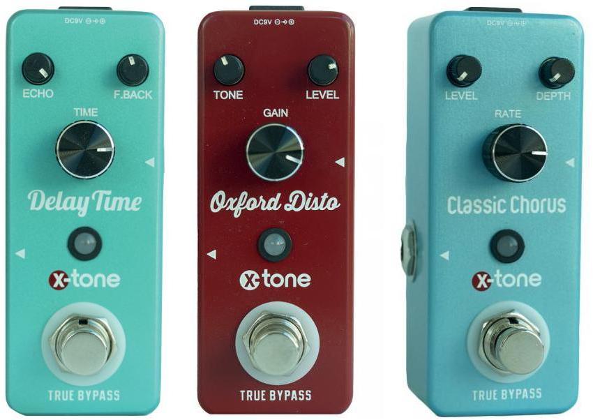 Reverb/delay/echo effektpedal X-tone pack 3 effets Disto + Chorus + Delay