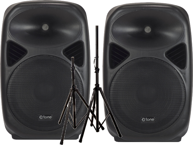 X-tone Sma-12 + X-tone Xh 6310 Pied Enceinte Paire + Sac - Komplettes PA System Set - Main picture