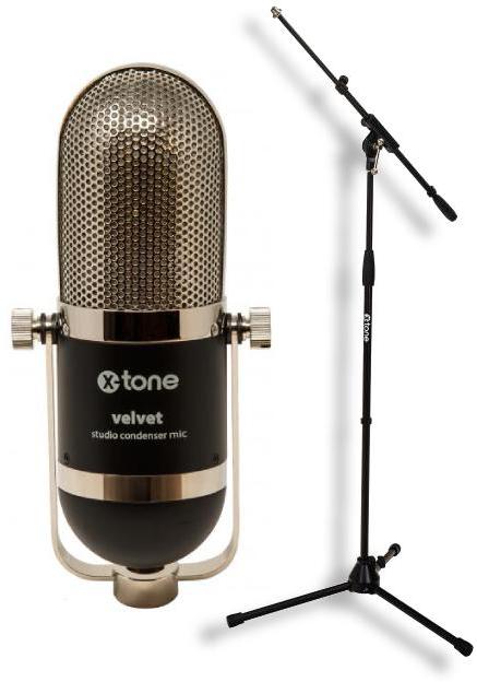 Mikrofon set mit ständer X-tone Velvet + X-TONE xh 6001 Pied Micro Telescopique