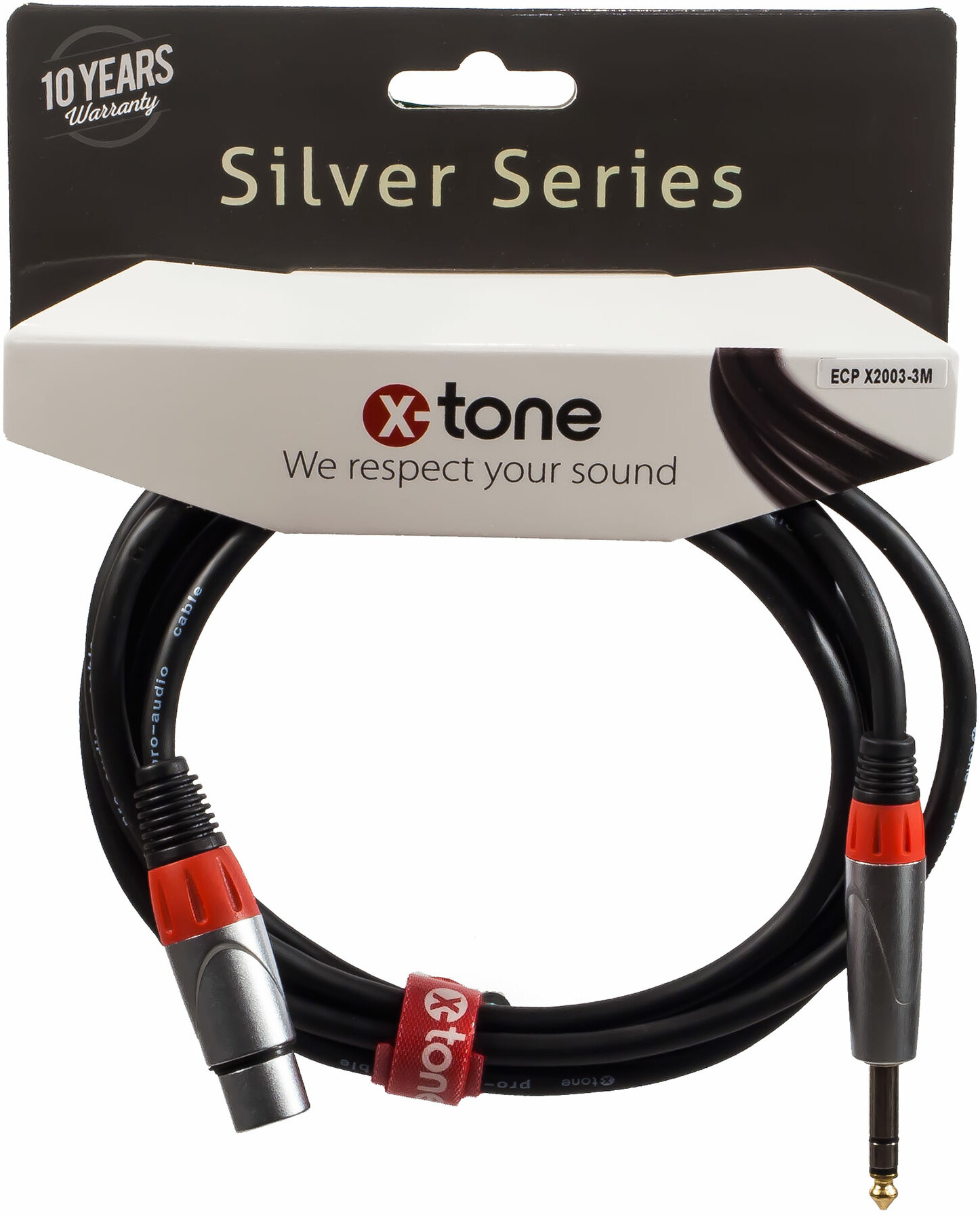 X-tone X2003-3m - Jack(m) 6,35 Trs / Xlr(f) Silver Series - Kabel - Main picture