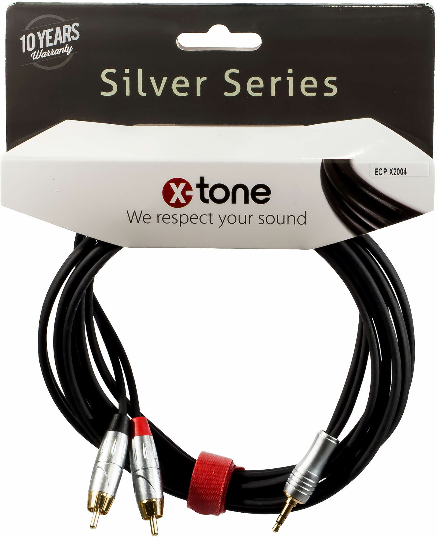 X-tone X2004-1.5m - Jack(m) 3,5 Stereo / 2 Rca(m) Silver Series - Kabel - Main picture