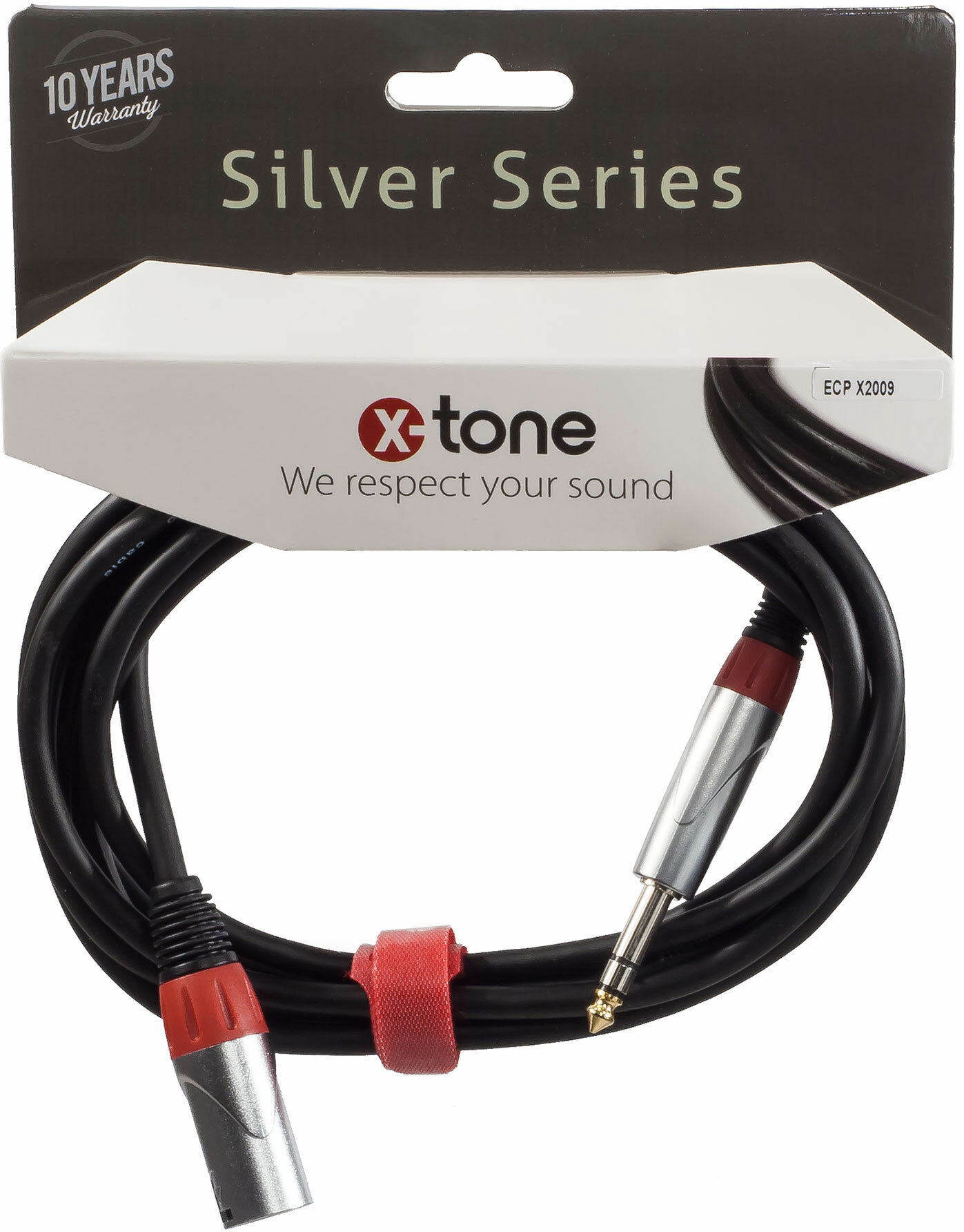 X-tone X2009-1.5m Xlr(m) / Jack(m) 6,35 Trs Silver Series - Kabel - Main picture