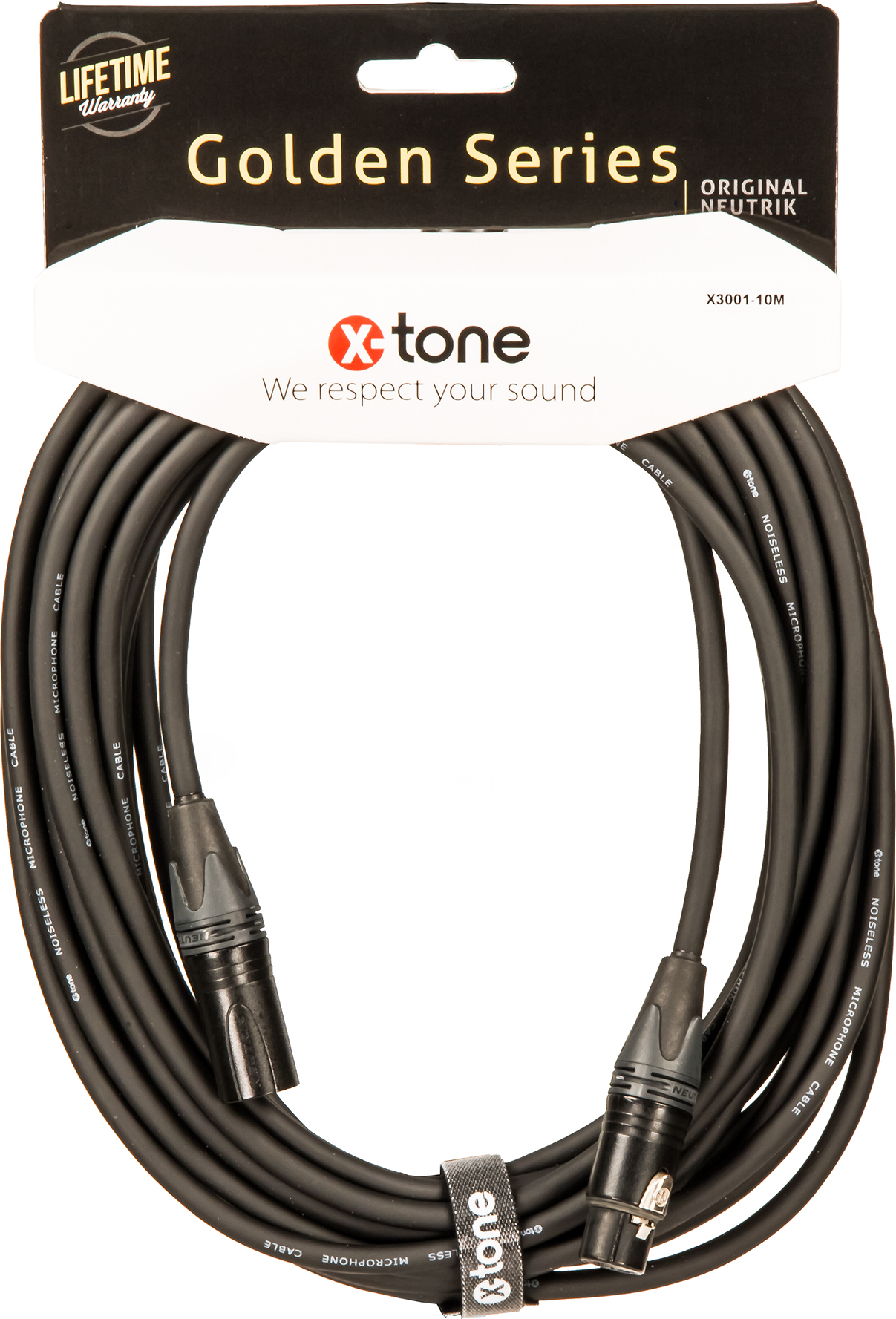 X-tone X3001-10m - Xlr(m) / Xlr(f) Golden Series - Kabel - Main picture