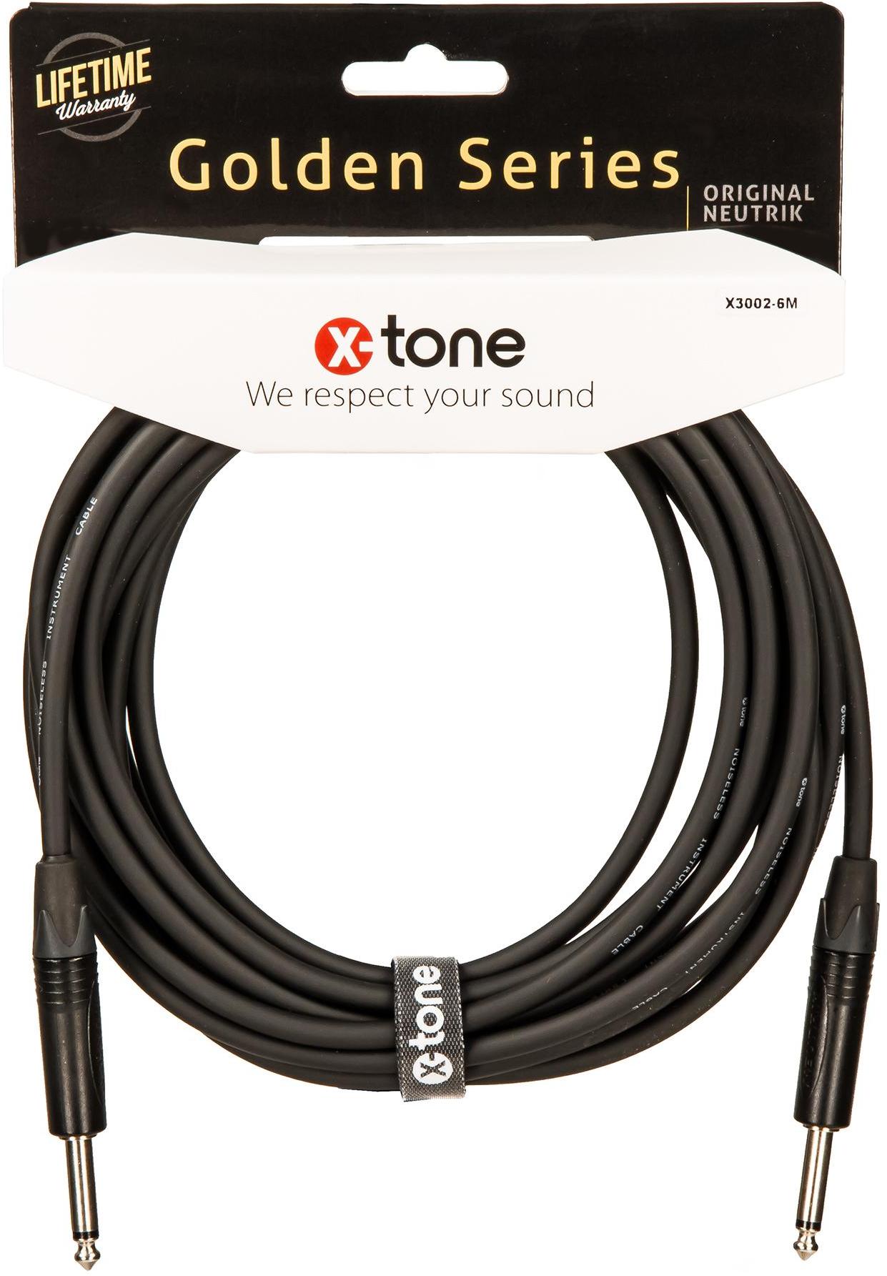 Kabel X-tone X3002-6M Instrument Cable Right/Right 6m Golden Series