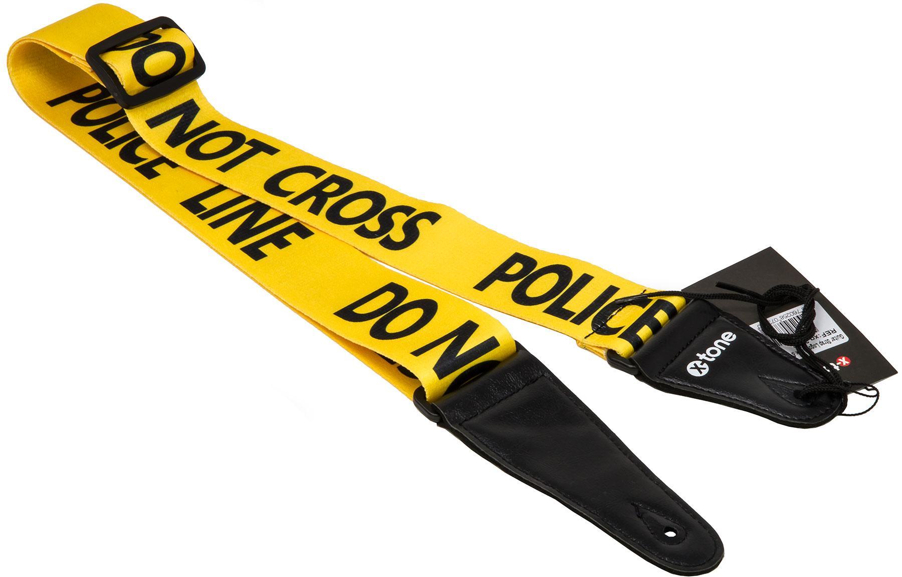Gitarrengurt X-tone XG 3103 Nylon Guitar Strap Police Line - Black & Yellow
