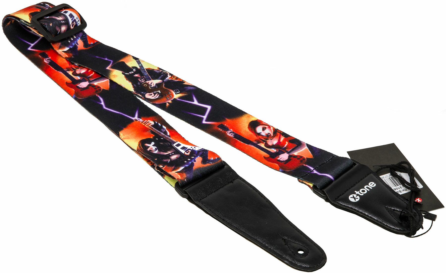 X-tone Xg 3105 Nylon Guitar Strap Alien Black & Red - Gitarrengurt - Main picture