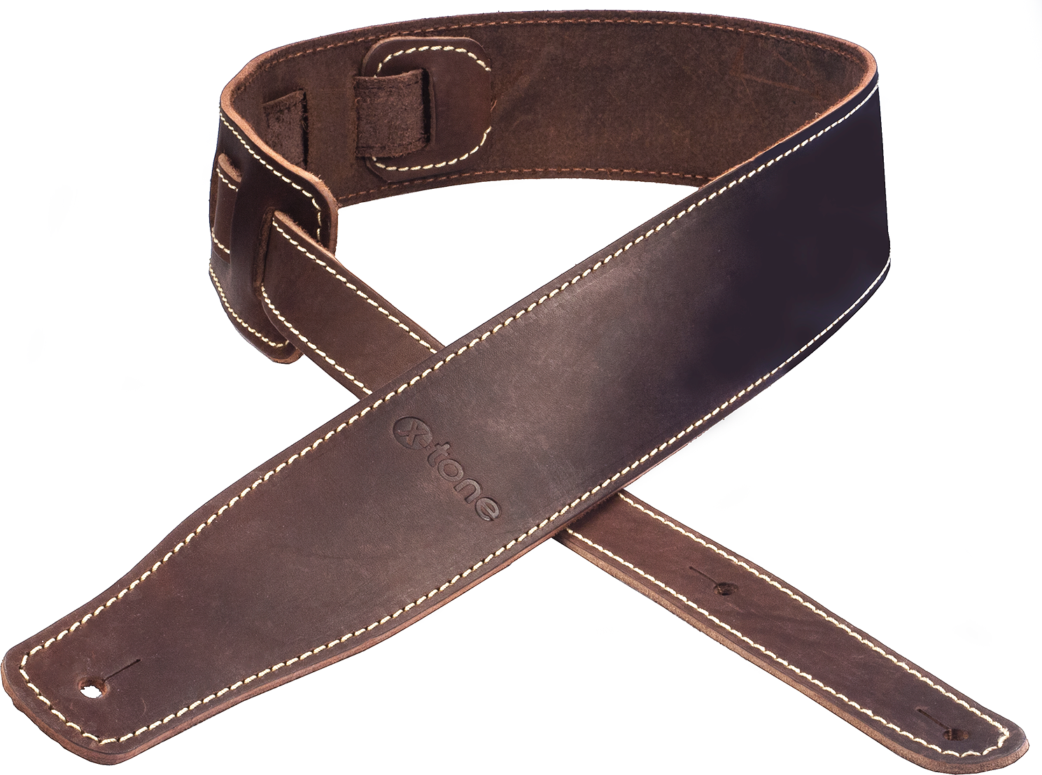 X-tone Xg 3151 Classic Leather Guitar Strap Cuir 6.5cm Brown - Gitarrengurt - Main picture