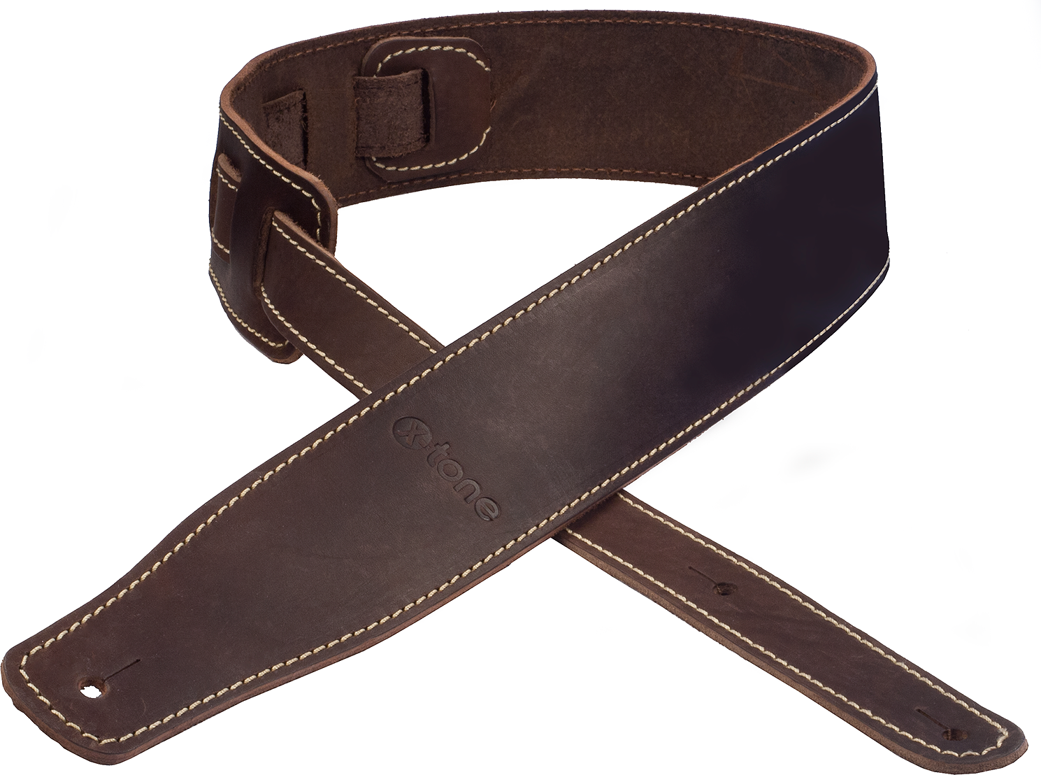 X-tone Xg 3152 Classic Leather Guitar Strap Cuir 6.5cm Dark Brown - Gitarrengurt - Main picture