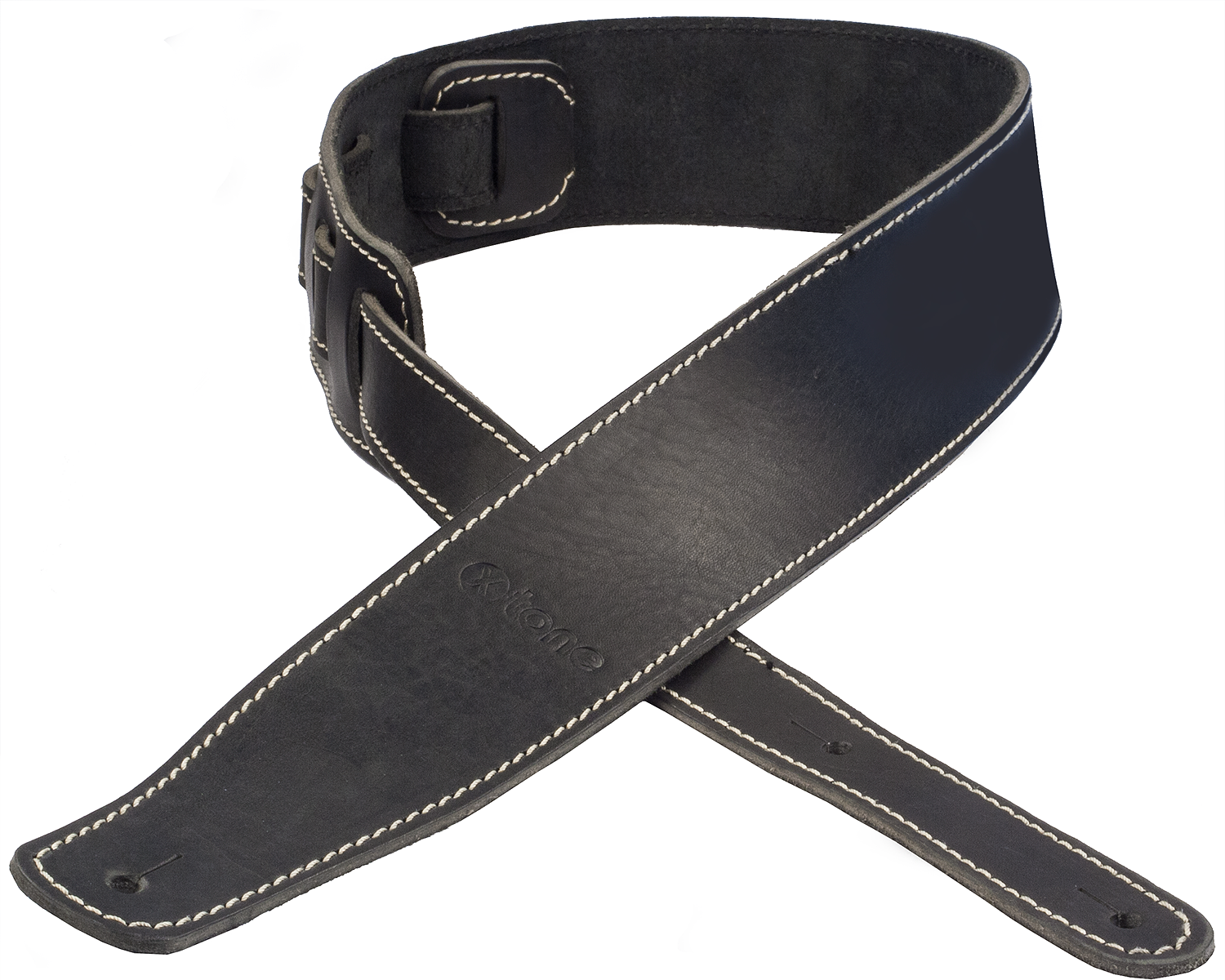 X-tone Xg 3153 Classic Leather Guitar Strap Cuir 6.5cm Black - Gitarrengurt - Main picture