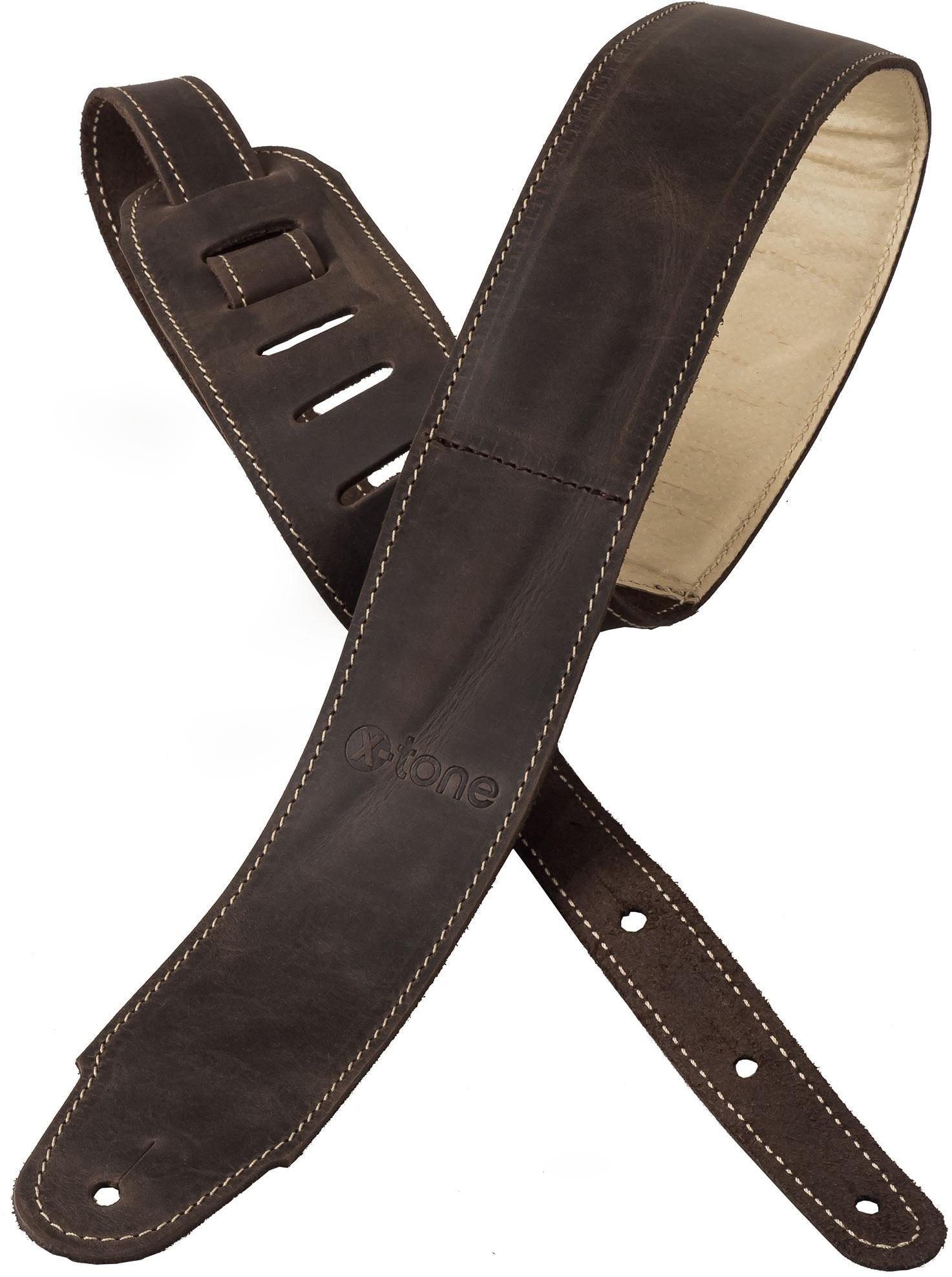 Gitarrengurt X-tone xg 3156 Classic Plus Leather Guitar Strap - Dark Brown