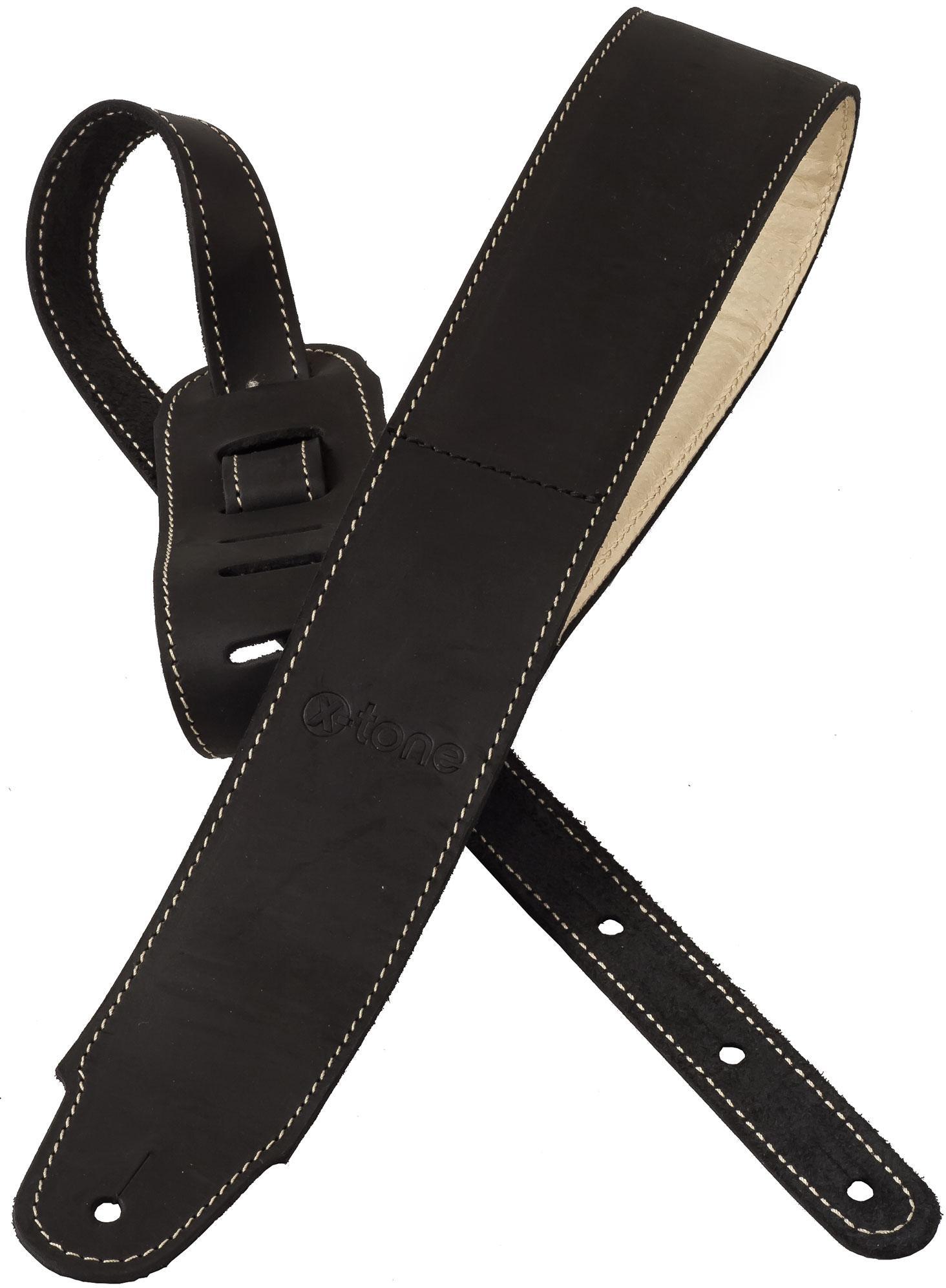 Gitarrengurt X-tone xg 3157 Classic Plus Leather Guitar Strap - Black