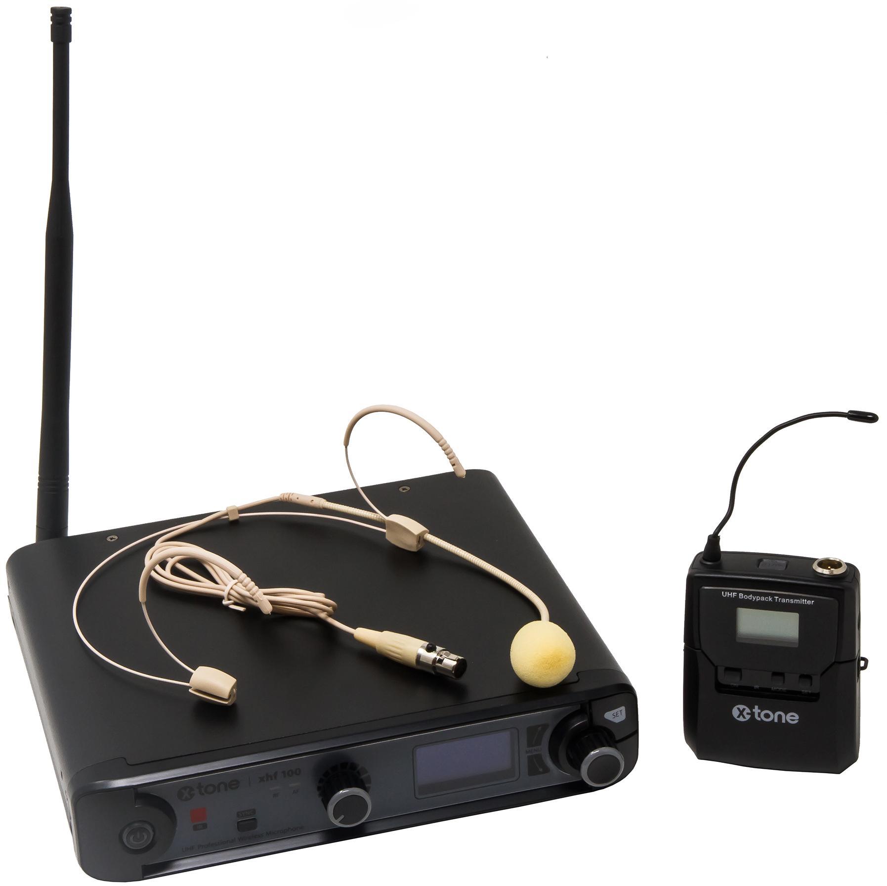 Wireless headset-mikrofon X-tone XHF100H Systeme HF Serre Tete Frequence Fixe