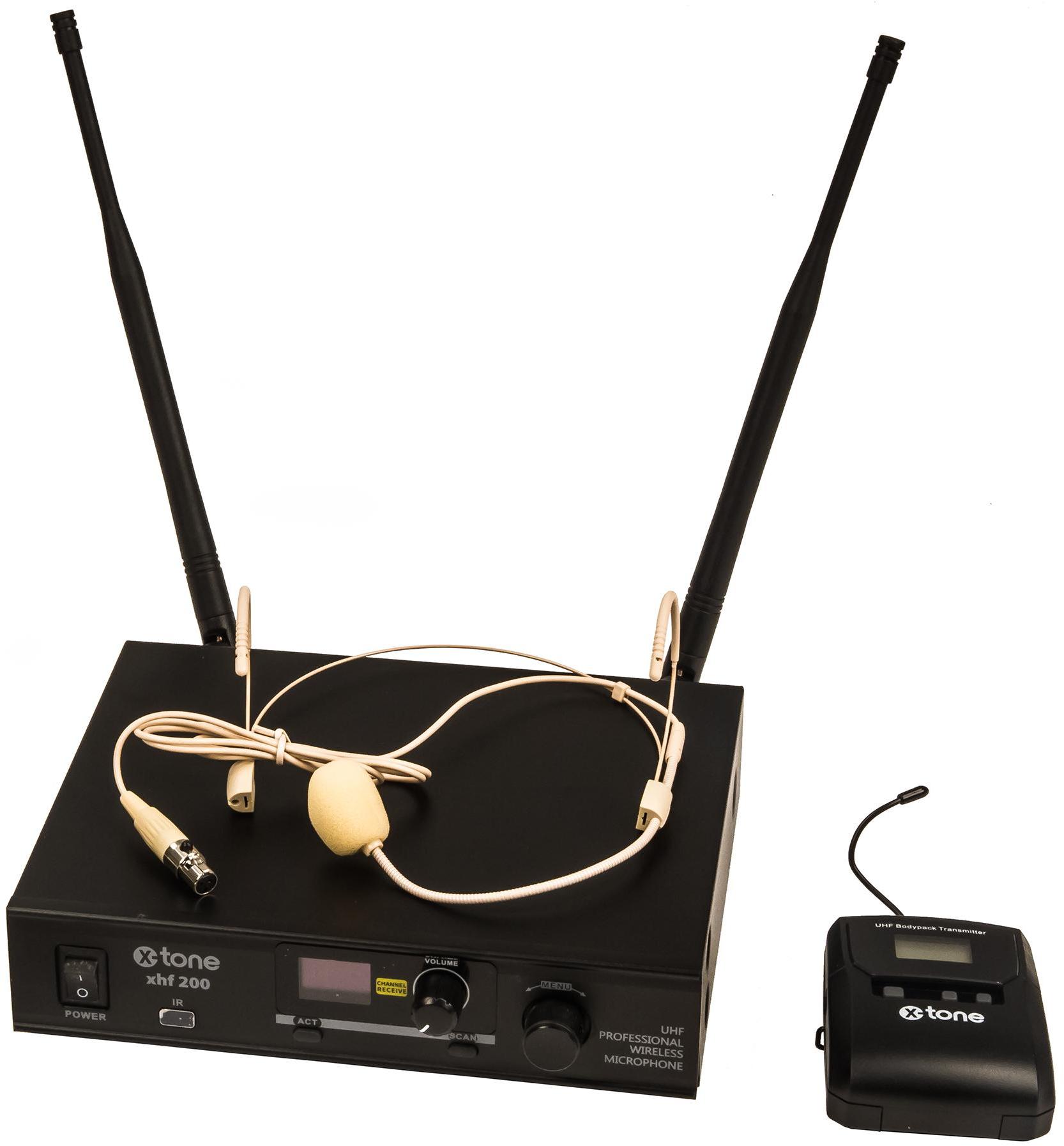 Wireless headset-mikrofon X-tone XHF200H Systeme HF Serre Tete Multi Frequences