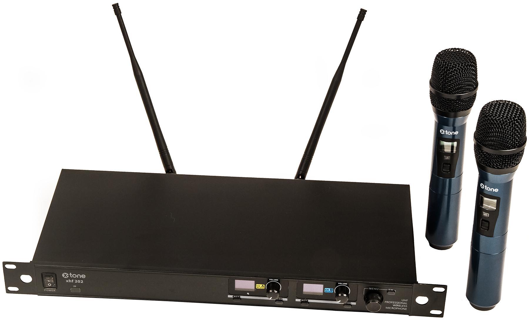 Wireless handmikrofon X-tone XHF202 Systeme HF Main Multi Frequences 2 Canaux