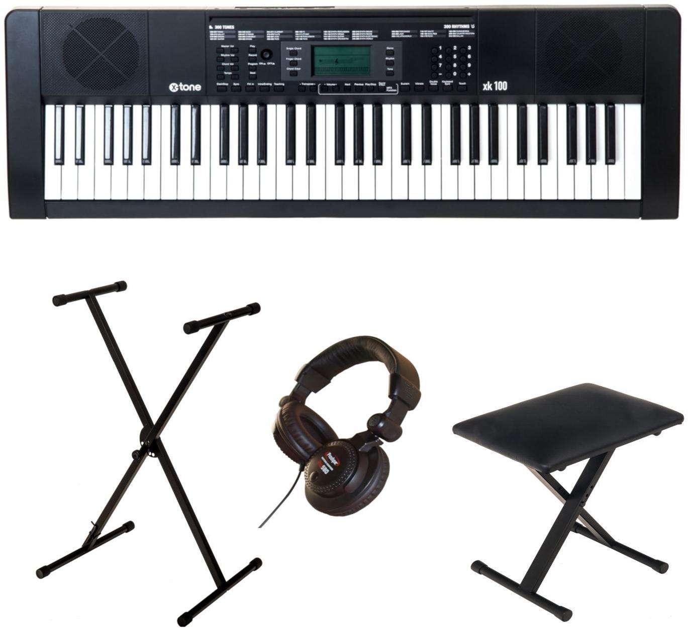 Klaviere set X-tone XK100 + stand + siège + casque PRO580 + xh 6100 Stand Clavier En Kit