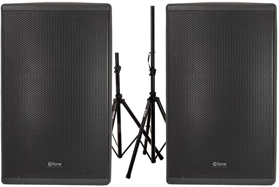 Komplettes pa system set X-tone XTS-15(paire) +XH 6310 Pied Enceinte Paire + Sac