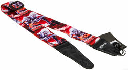 Gitarrengurt X-tone XG 3106 Nylon Guitar Strap Skull With Hair - Black & Red