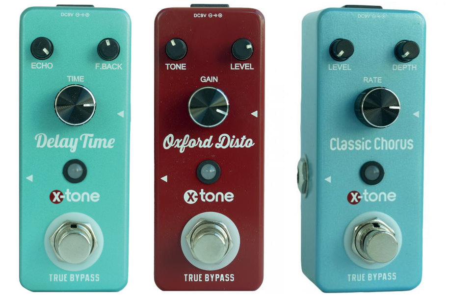 Reverb/delay/echo effektpedal Xtone pack 3 effets Disto + Chorus + Delay